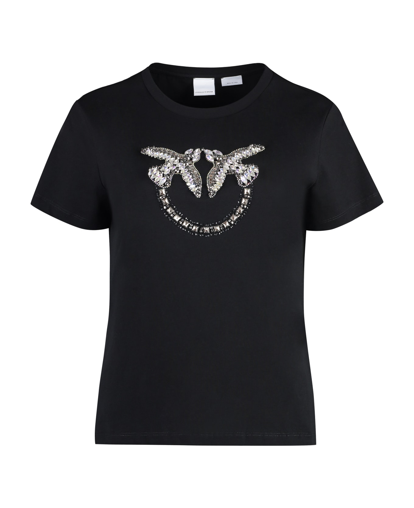Pinko Quentin Decorative Inserts Crew-neck T-shirt - black