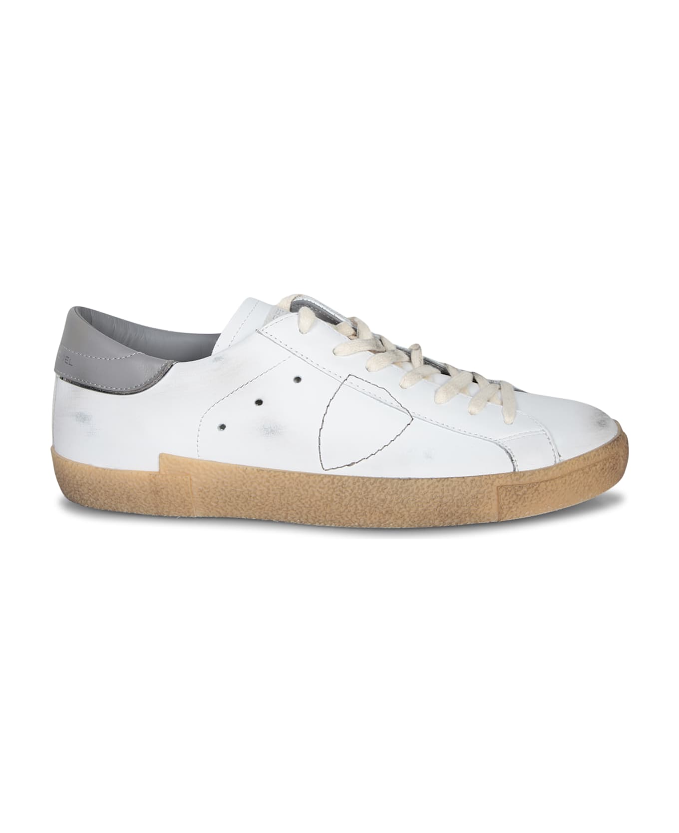 Philippe Model Prsx Low Sneakers In White And Grey - White