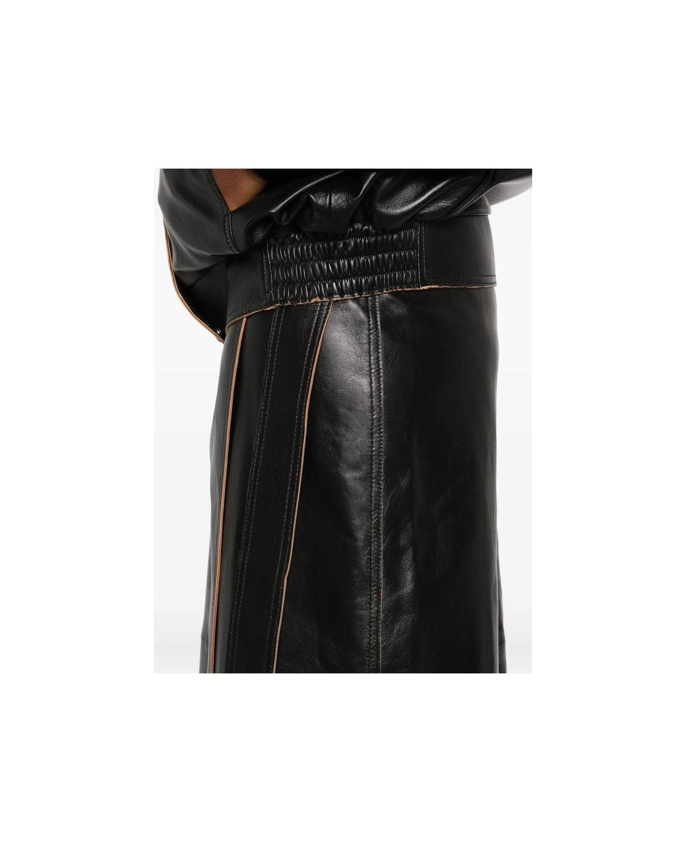 Calvin Klein Jeans Leather Skirt - BLACK
