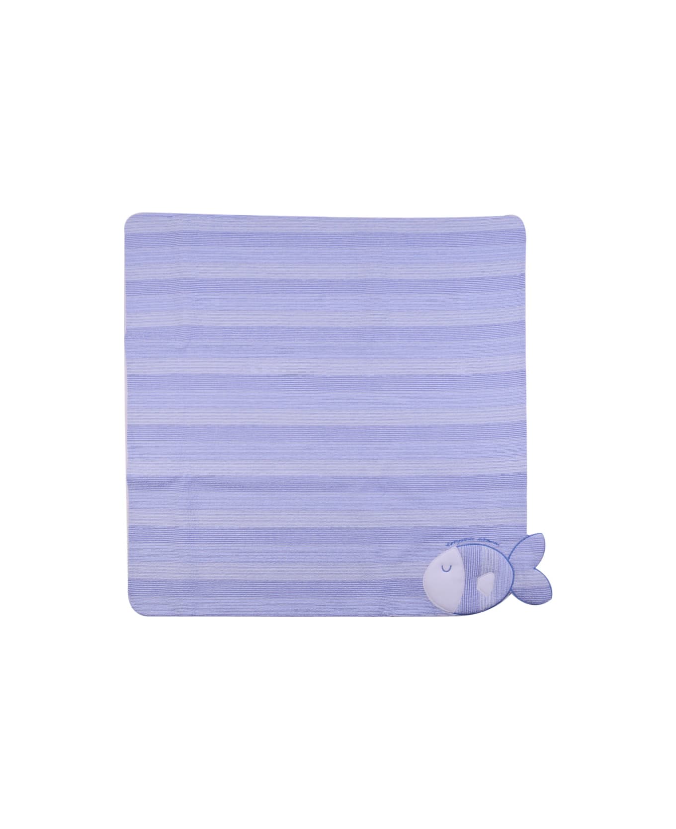 Emporio Armani Striped Cotton Blanket - Light blue