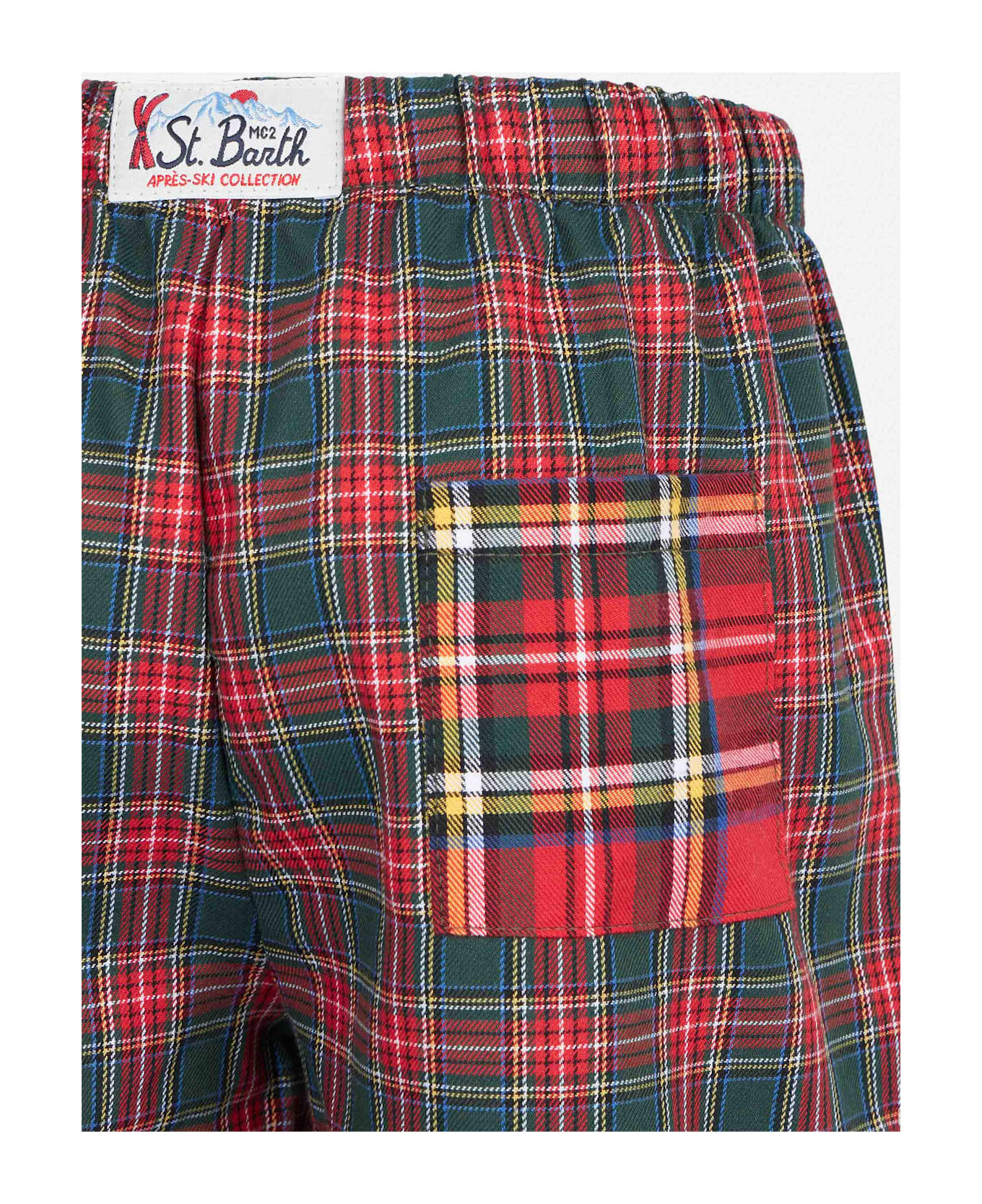 MC2 Saint Barth Kid Pajama Pants With Tartan Print - GREEN