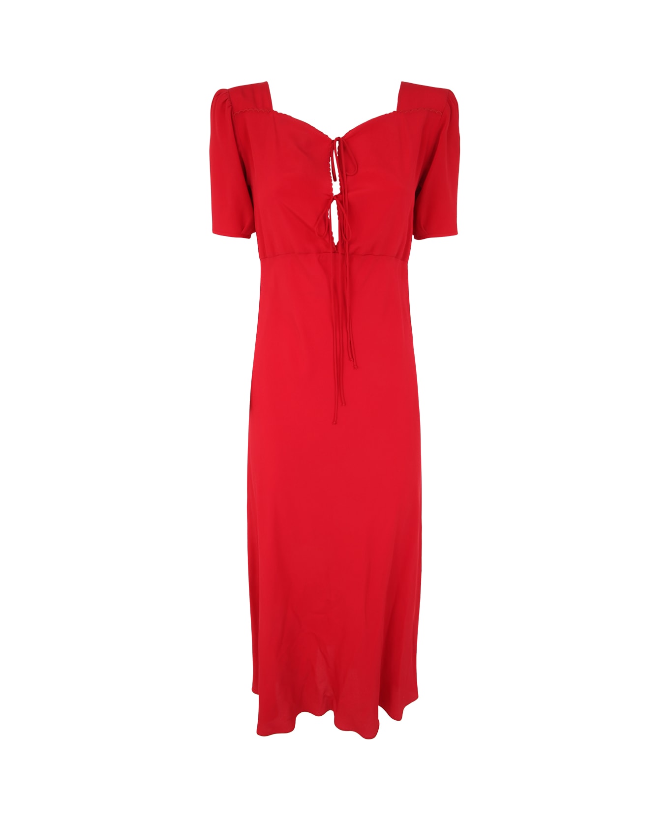 N.21 Short Sleeve Midi Dress - Red ワンピース＆ドレス