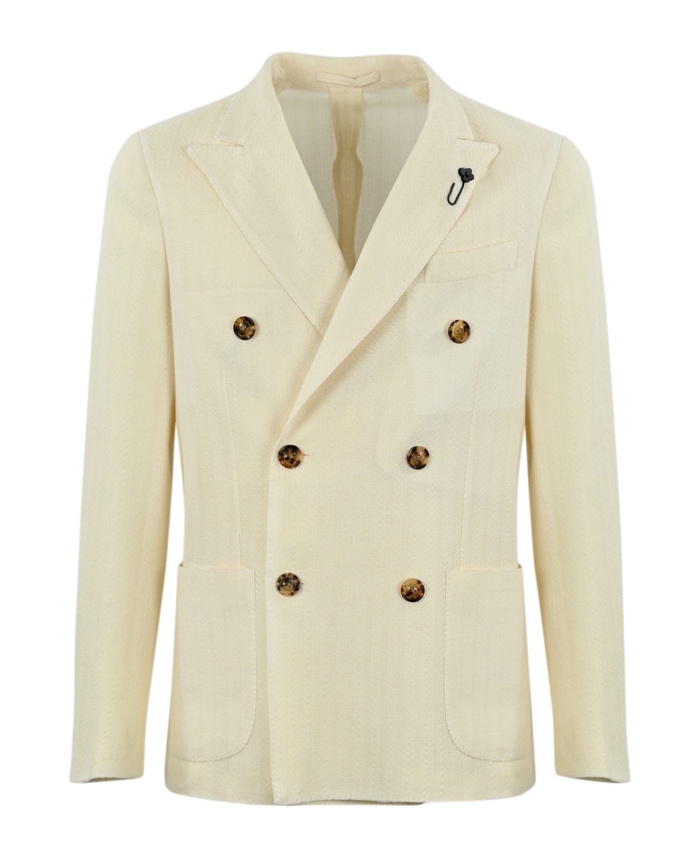 Lardini Double-breasted Cotton Jacket - Bianco