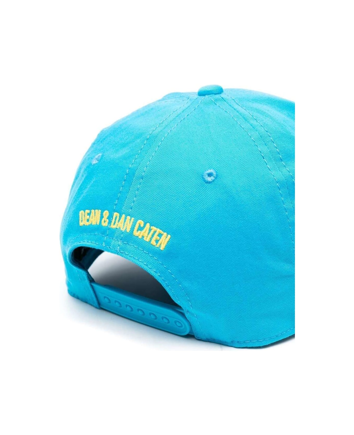 Dsquared2 Blue Baseball Cap With Embroidered Logo In Cotton Man - Light blue