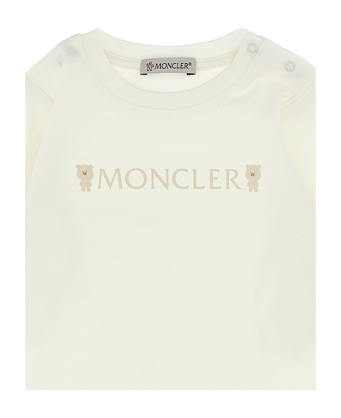 Moncler Baby Set Body + Leggings + Cap - White