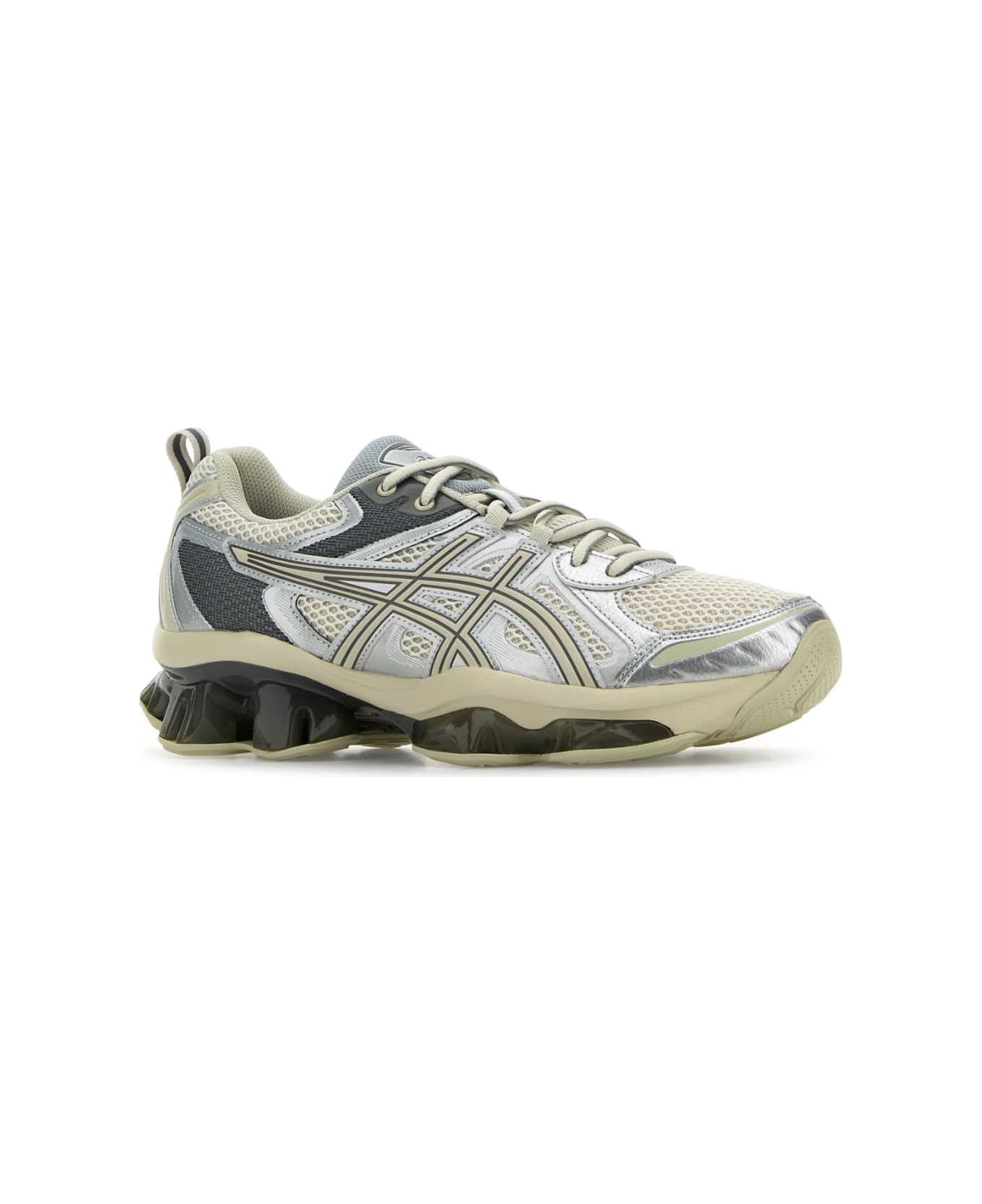 Asics Multicolor Mesh And Rubber Gel Quantum Kinetic Sneakers - GREY