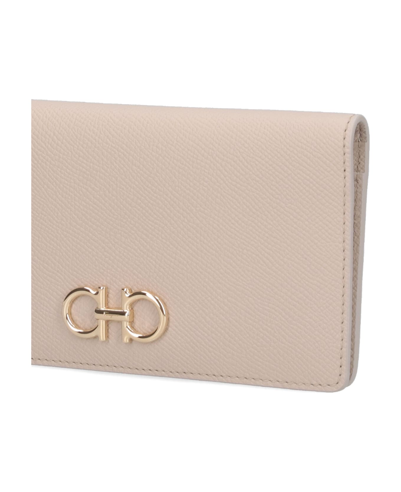 Ferragamo "gancini" Wallet - Cream