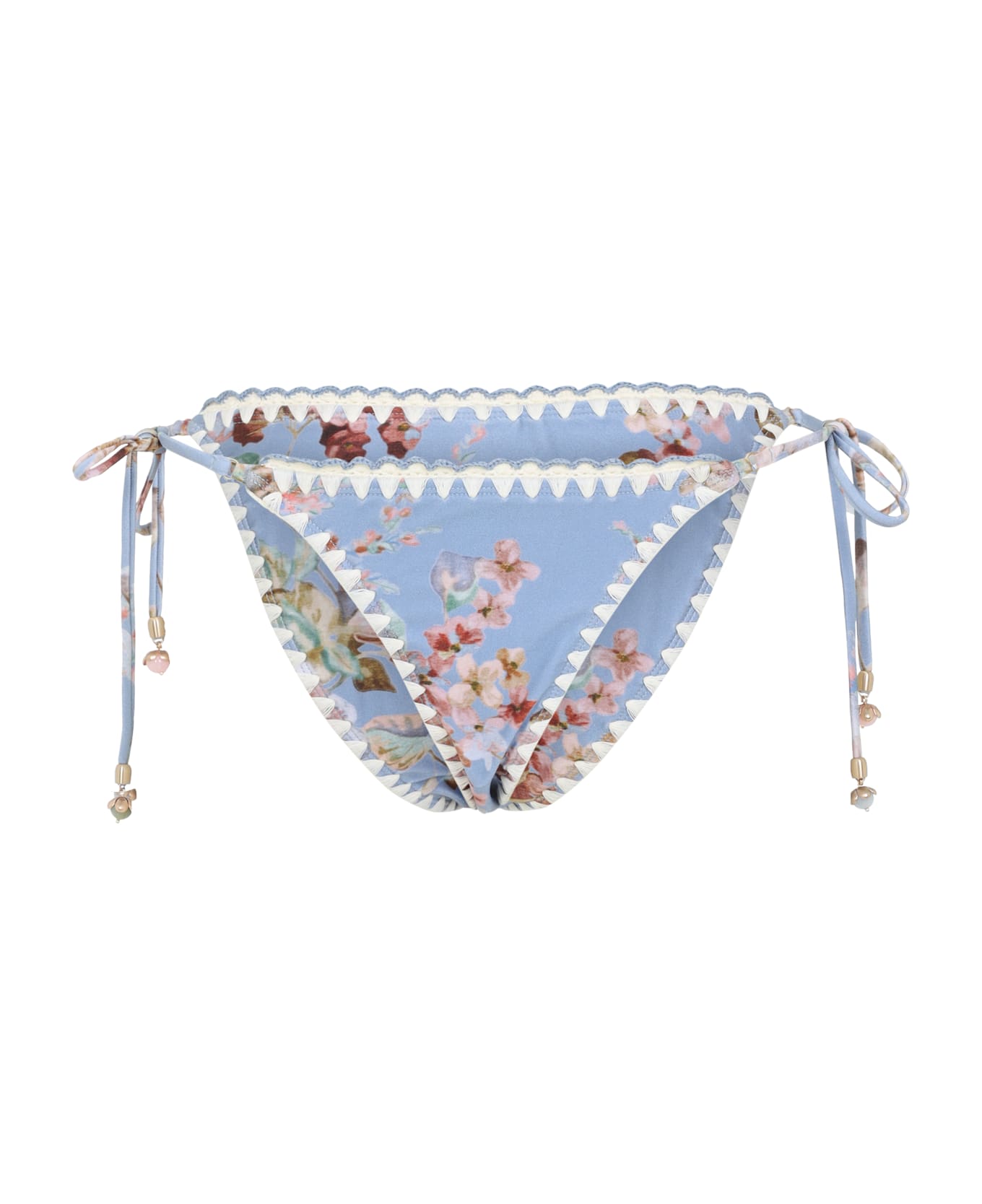 Zimmermann Awaken Crochet Edge Tie Pant - Chambray Floral