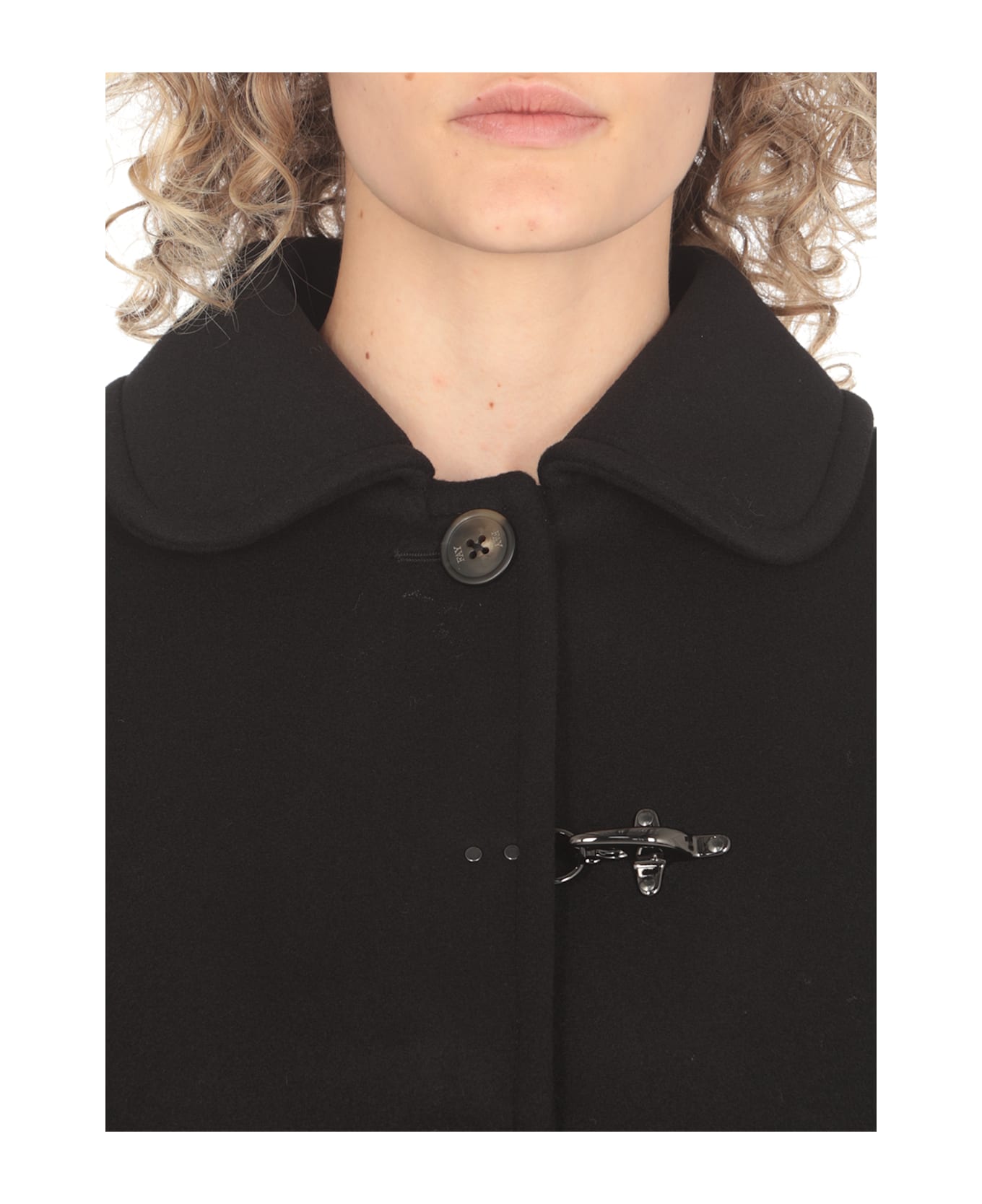 Fay Urban Coat With Baby Collar + Hook - Black