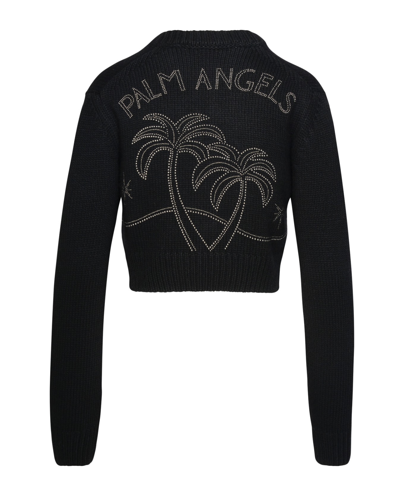Palm Angels Wool Blend Sweatshirt - Black カーディガン