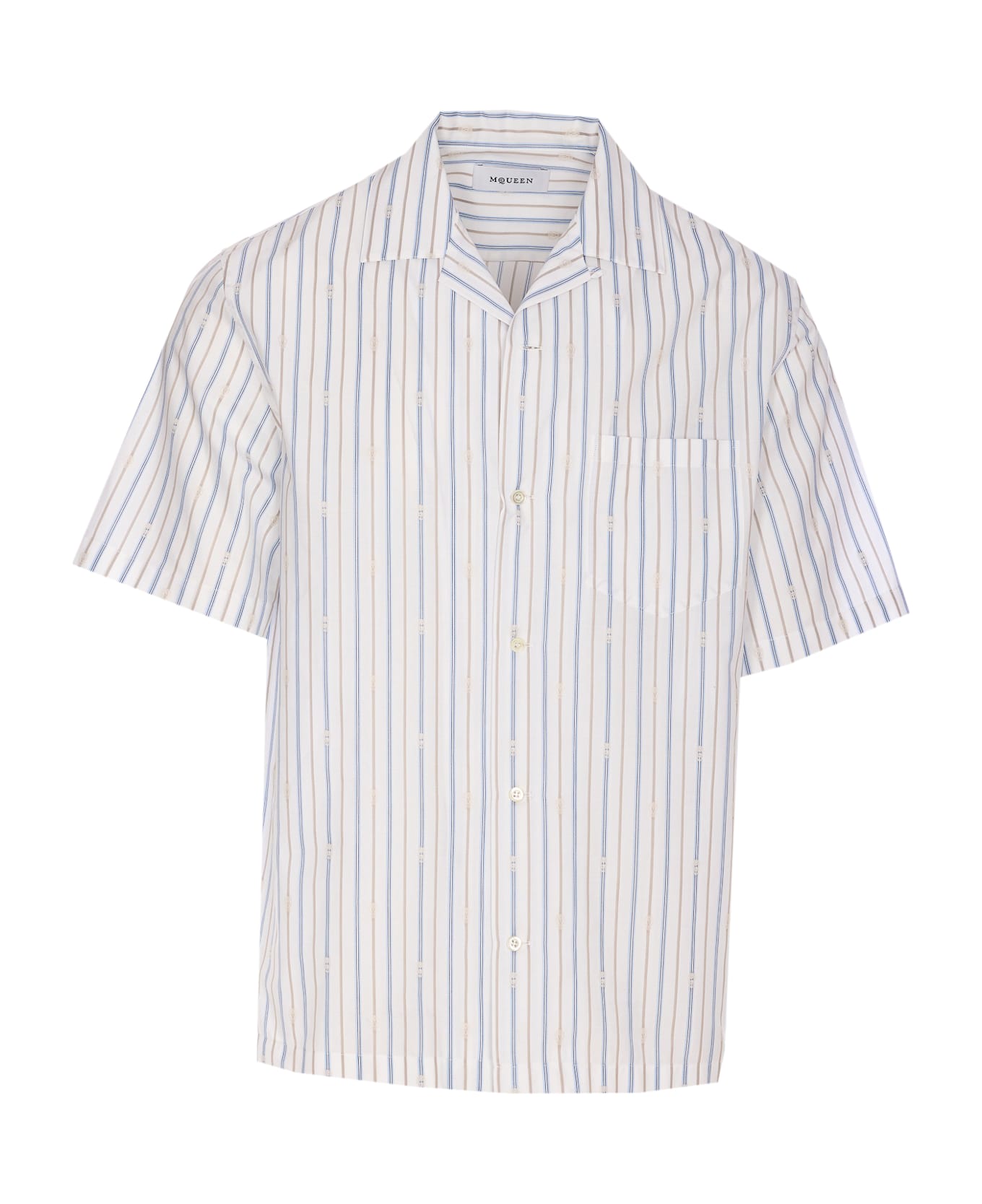 Alexander McQueen Skull Stripe Motif Shirt - White