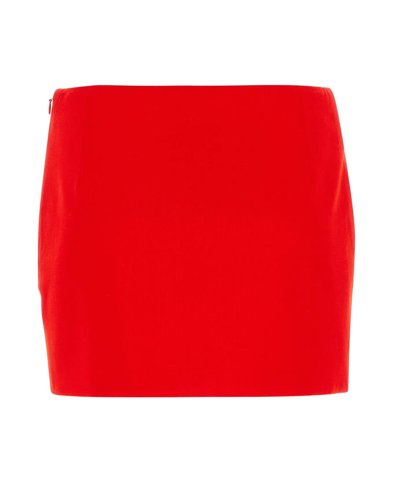 Ferragamo Red Wool Mini Skirt - Rosso