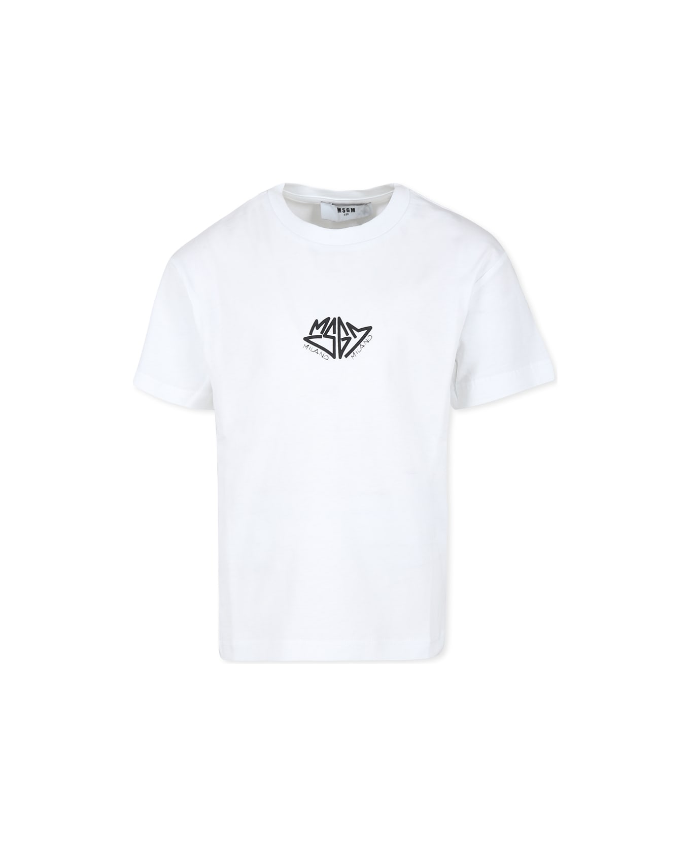 MSGM White T-shirt For Boy With Logo - White