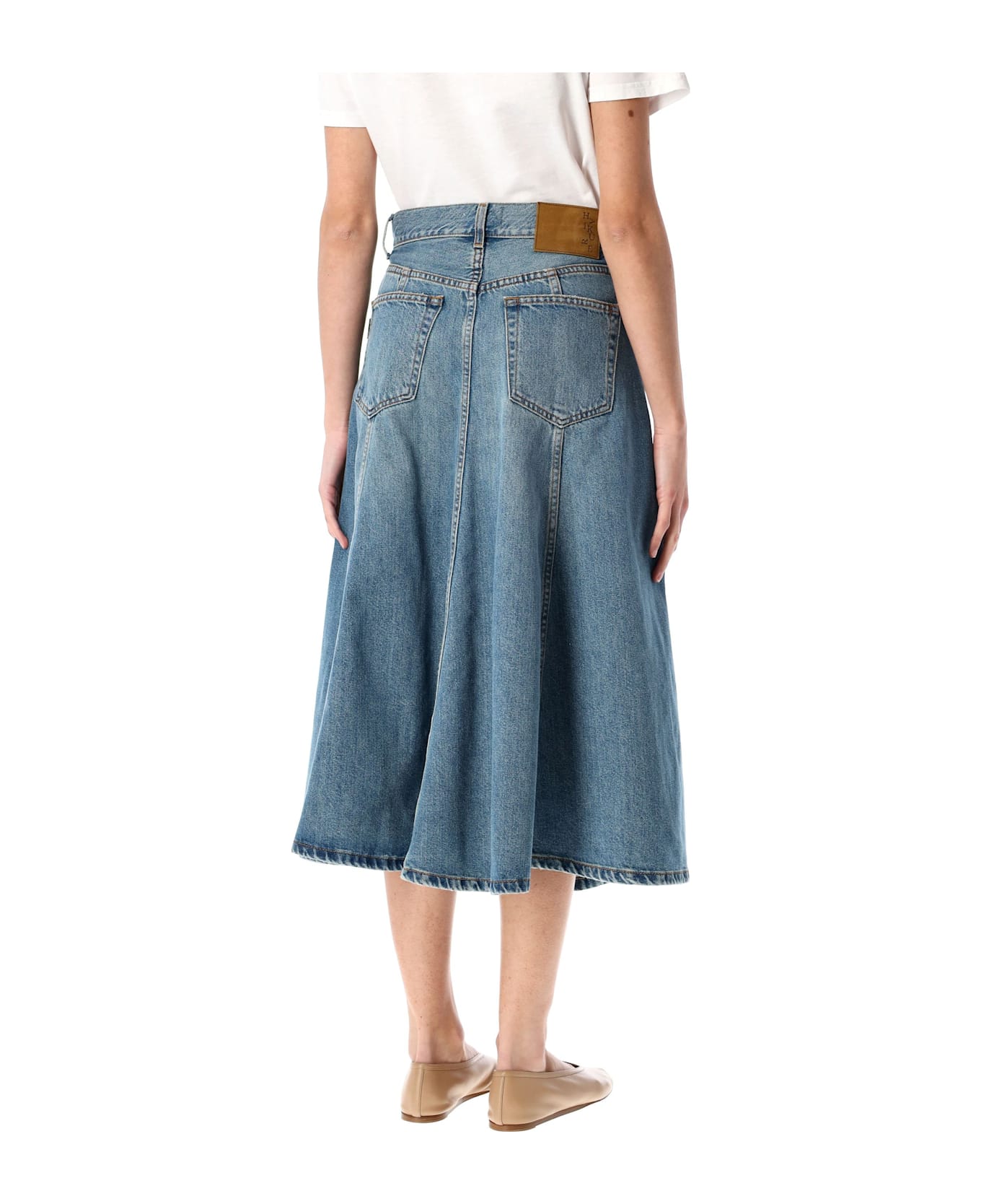 Haikure Serenity Denim Midi Skirt - IONIC BLUE