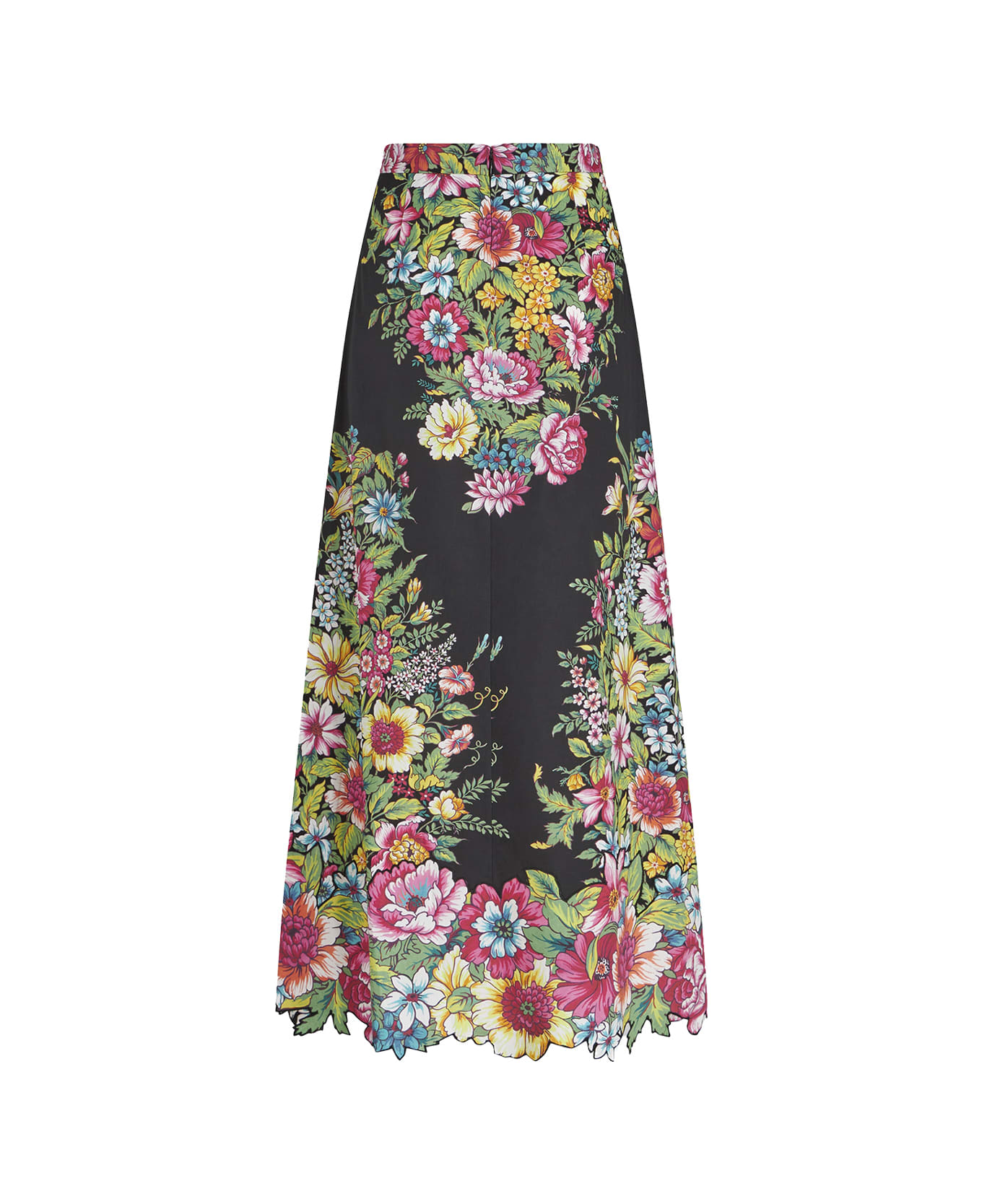 Etro Black Skirt With Bouquet Print - Black