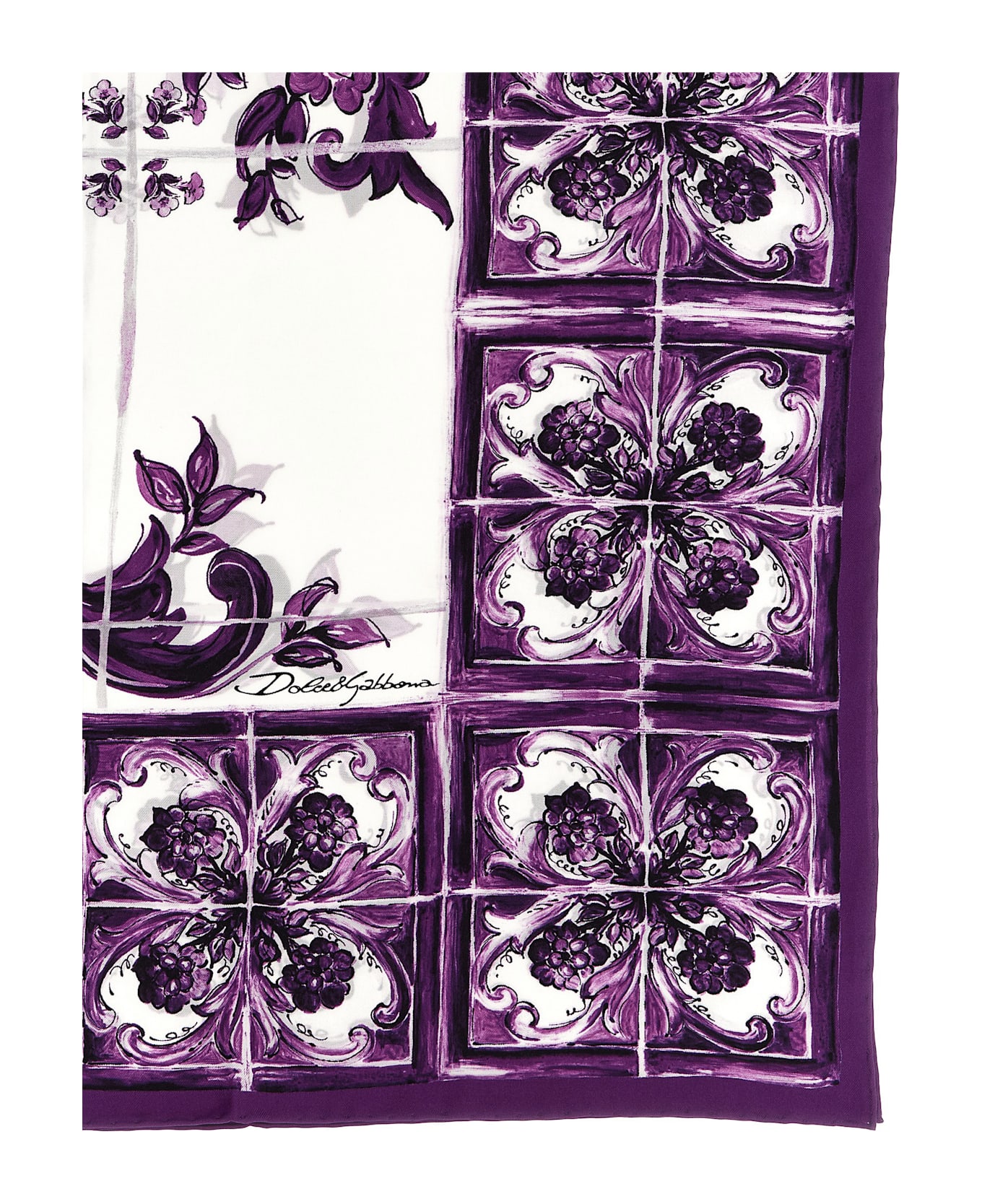 Dolce 
Gabbana 
maiolica
 Print Scarf - Purple