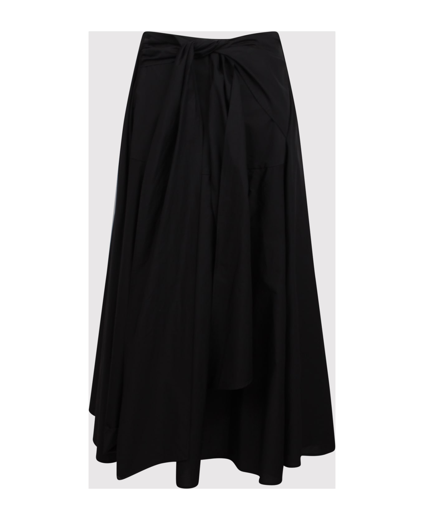 MSGM Long Skirt In Poplin - Nero