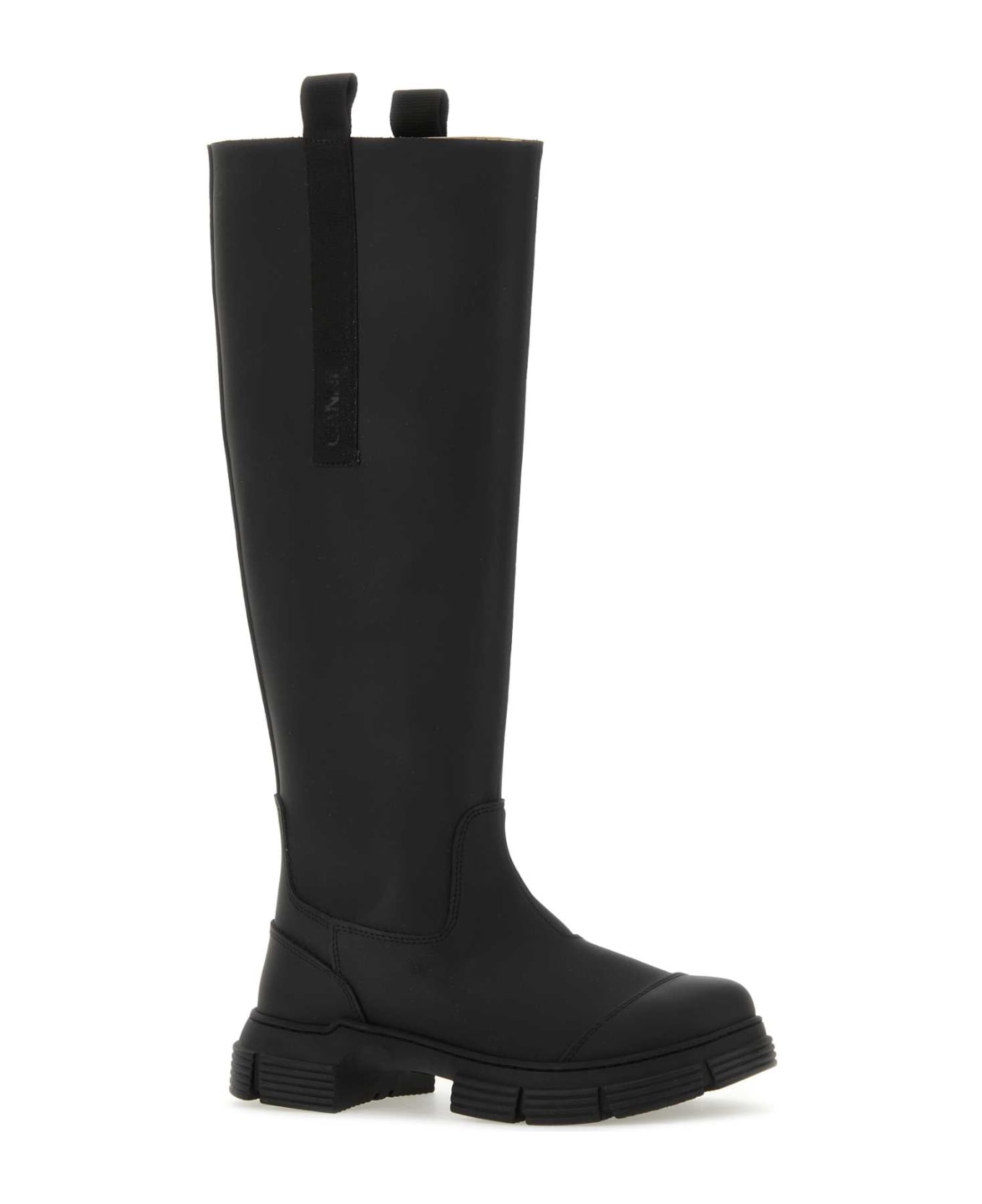 Ganni Black Rubber Country Boots - BLACK