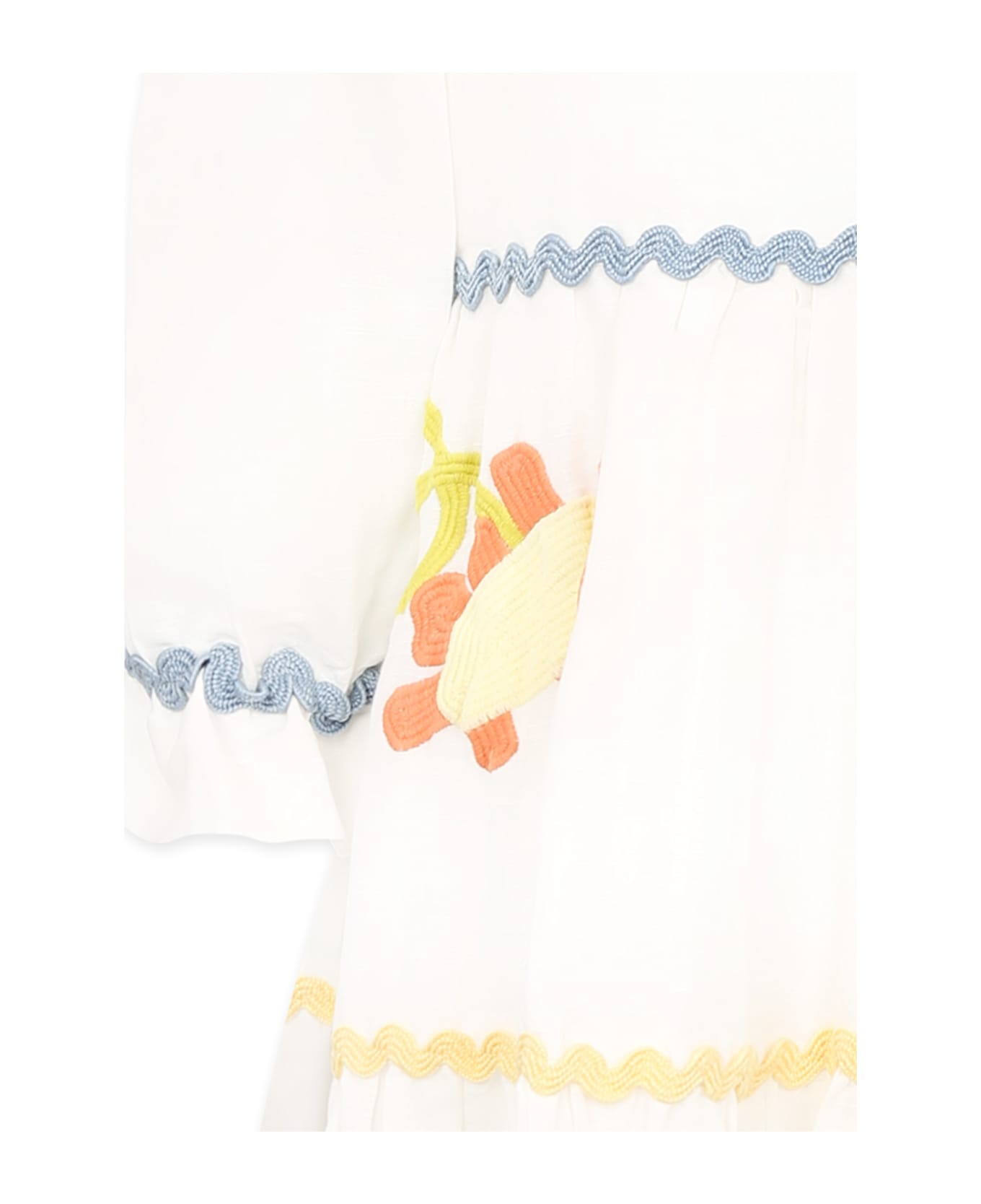 Stella McCartney Kids White Dress For Girl With Floral Print - White