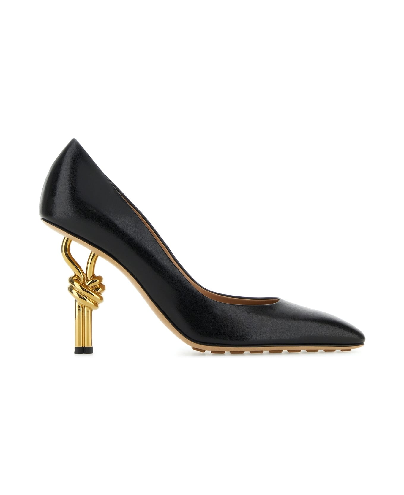 Bottega Veneta Black Nappa Leather Knot Pumps - Black