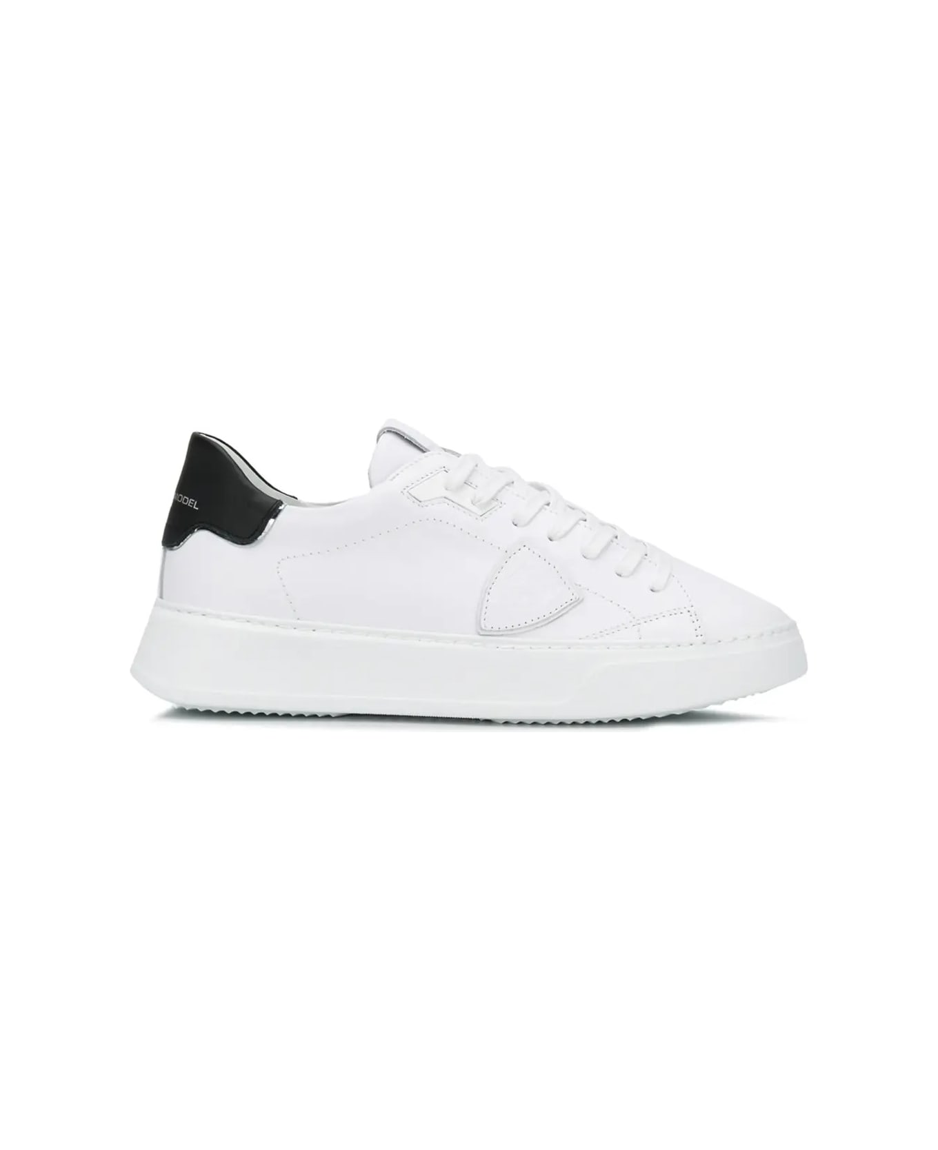 Philippe Model Temple Low Sneakers - White And Black - White