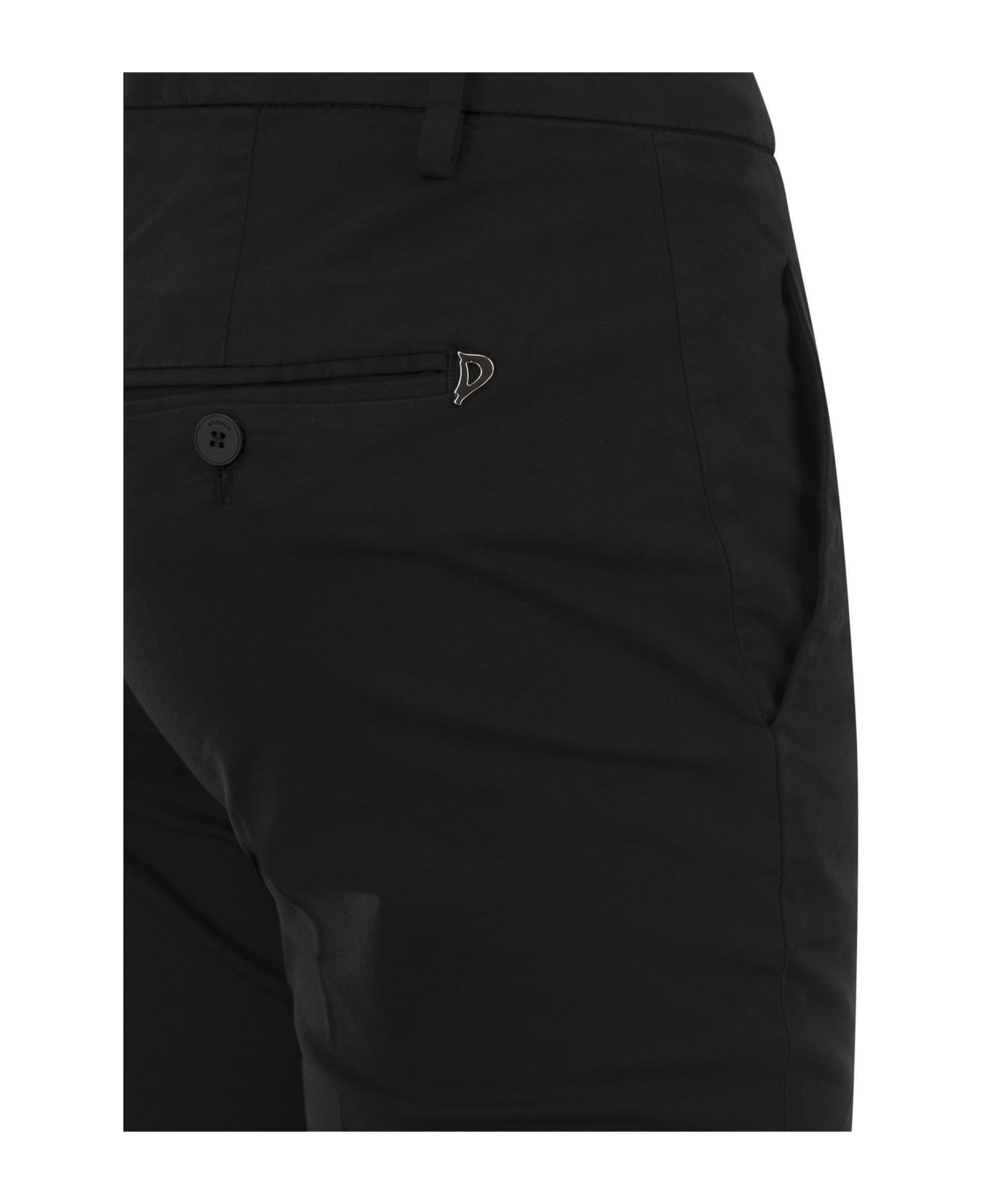 Dondup Perfect - Slim Fit Pants In Modal And Cotton - Black