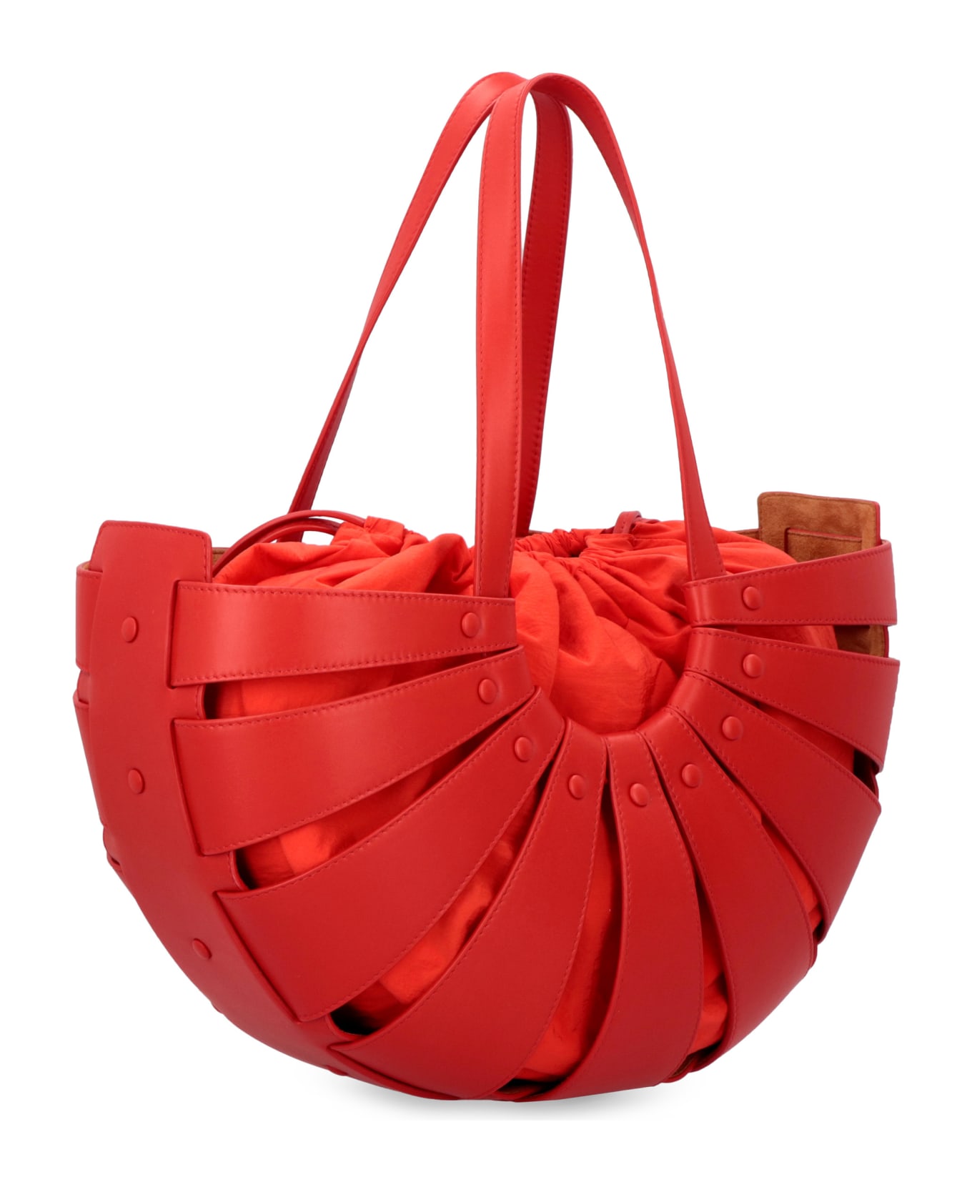Bottega Veneta Shell Shoulder Bag - red
