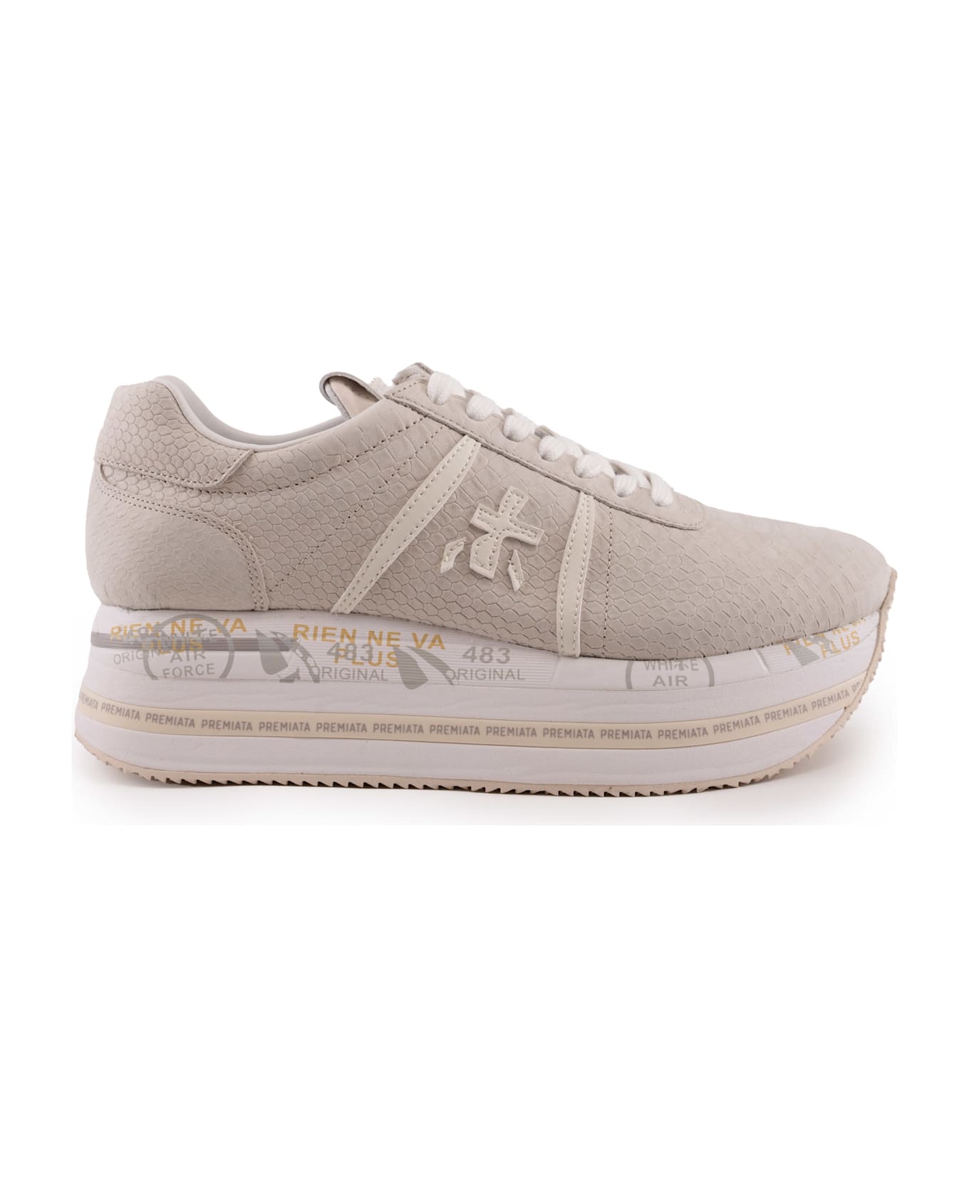 Premiata Beth 7370 Leather Sneakers - Beige