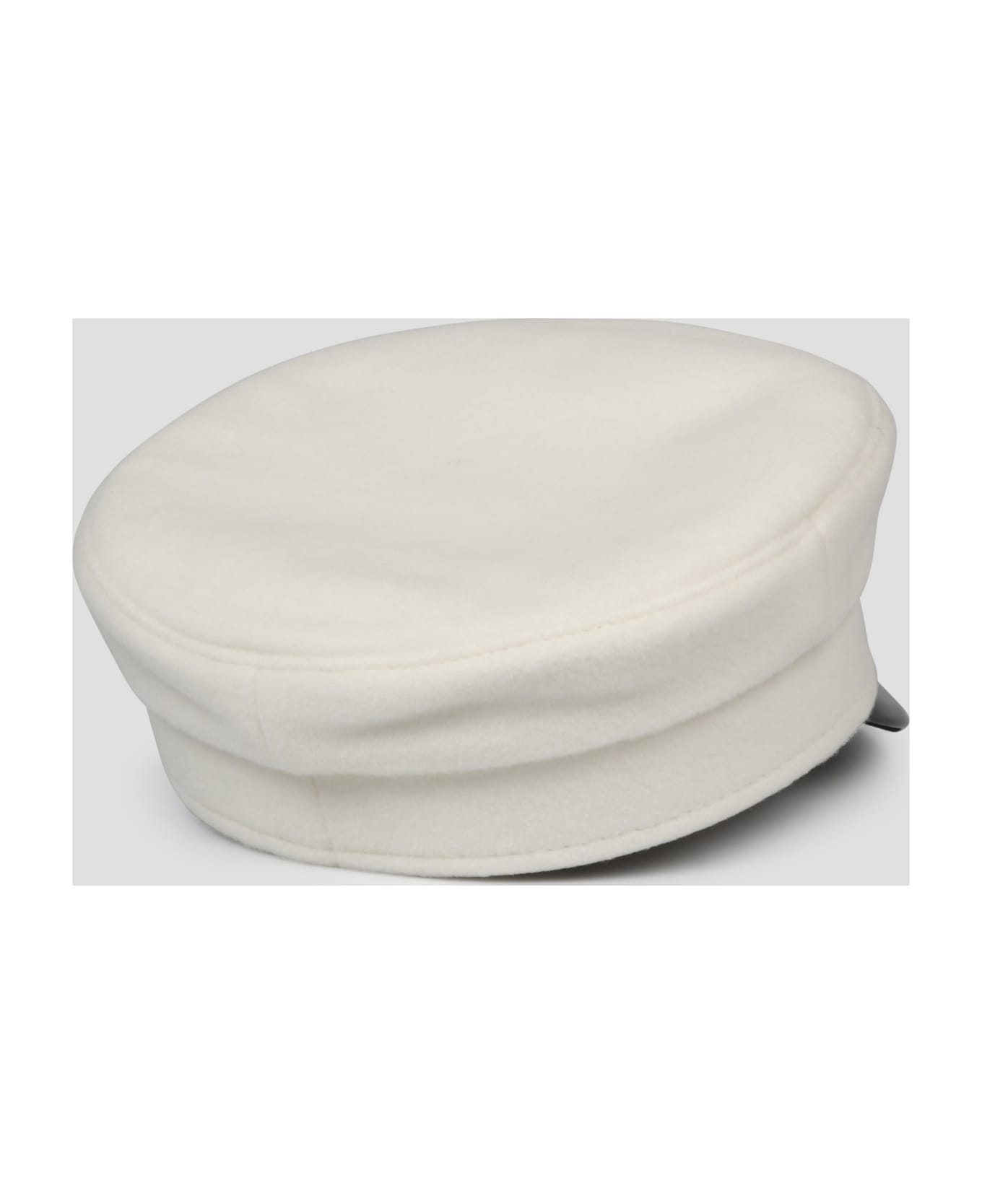Ruslan Baginskiy Wool Flannel Baker Boy Cap - White 帽子