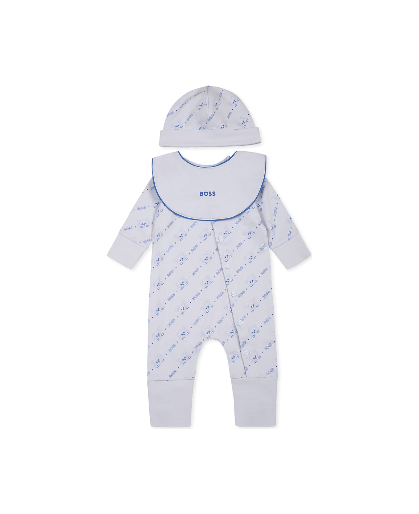 Hugo Boss Light Blue Babygrow Set For Baby Boy With Logo - Light Blue