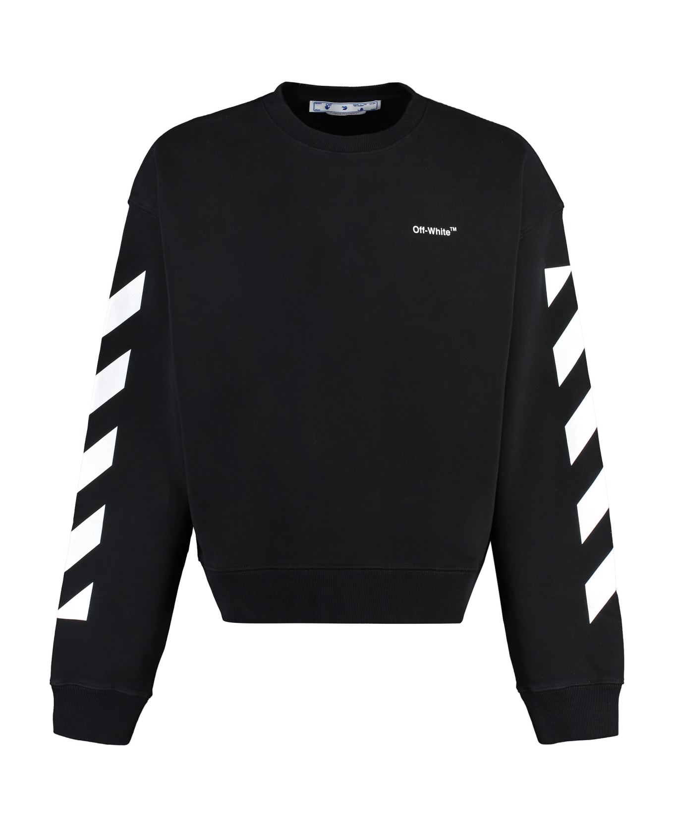 Off-White Cotton Crew-neck Sweatshirt - black