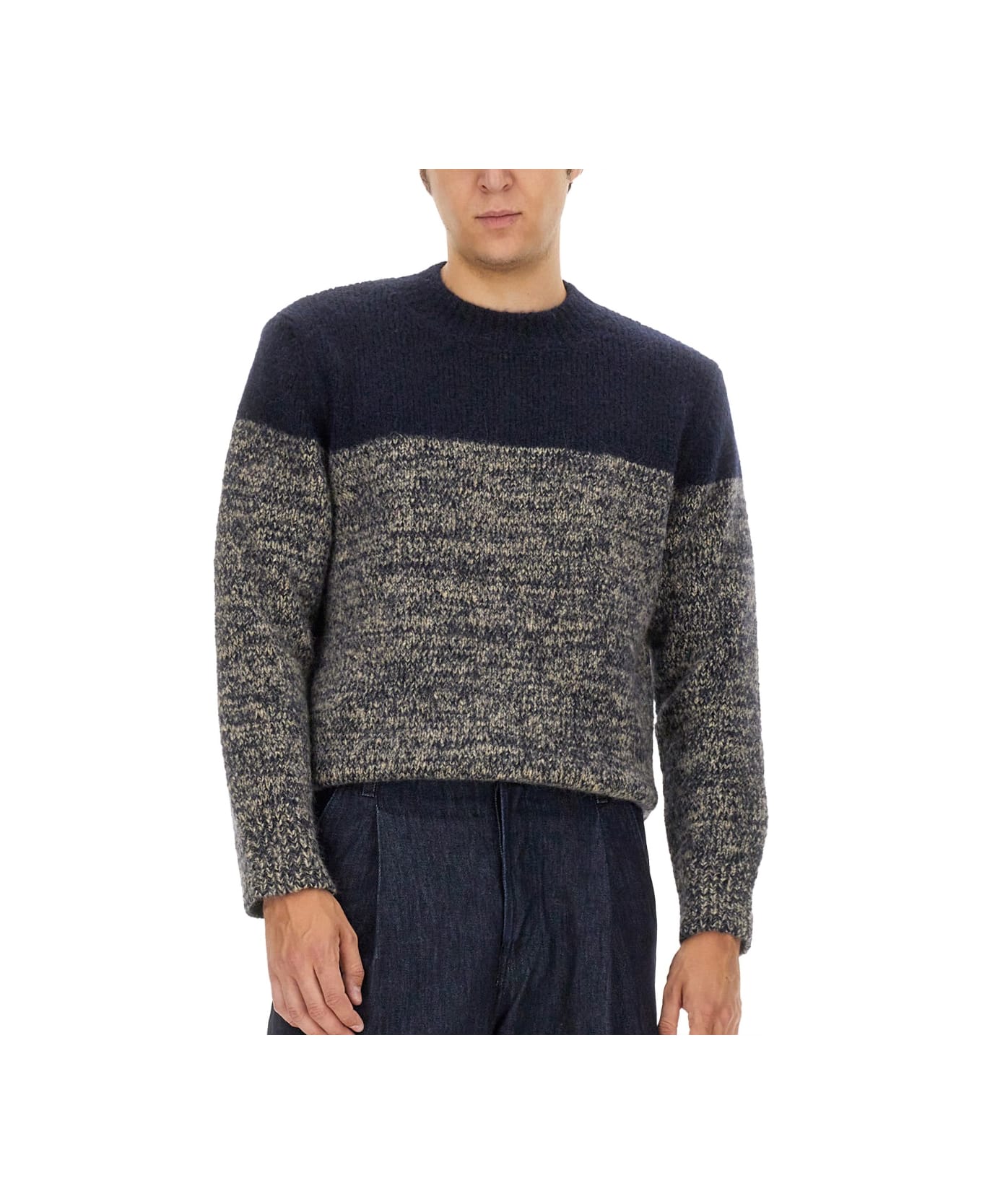 Dries Van Noten Alpaca Blend Sweater - NEUTRALS/BLACK