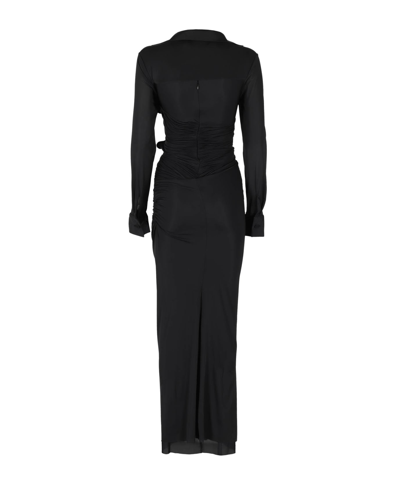 Christopher Esber Venus Plunge Shirt Dress - Black