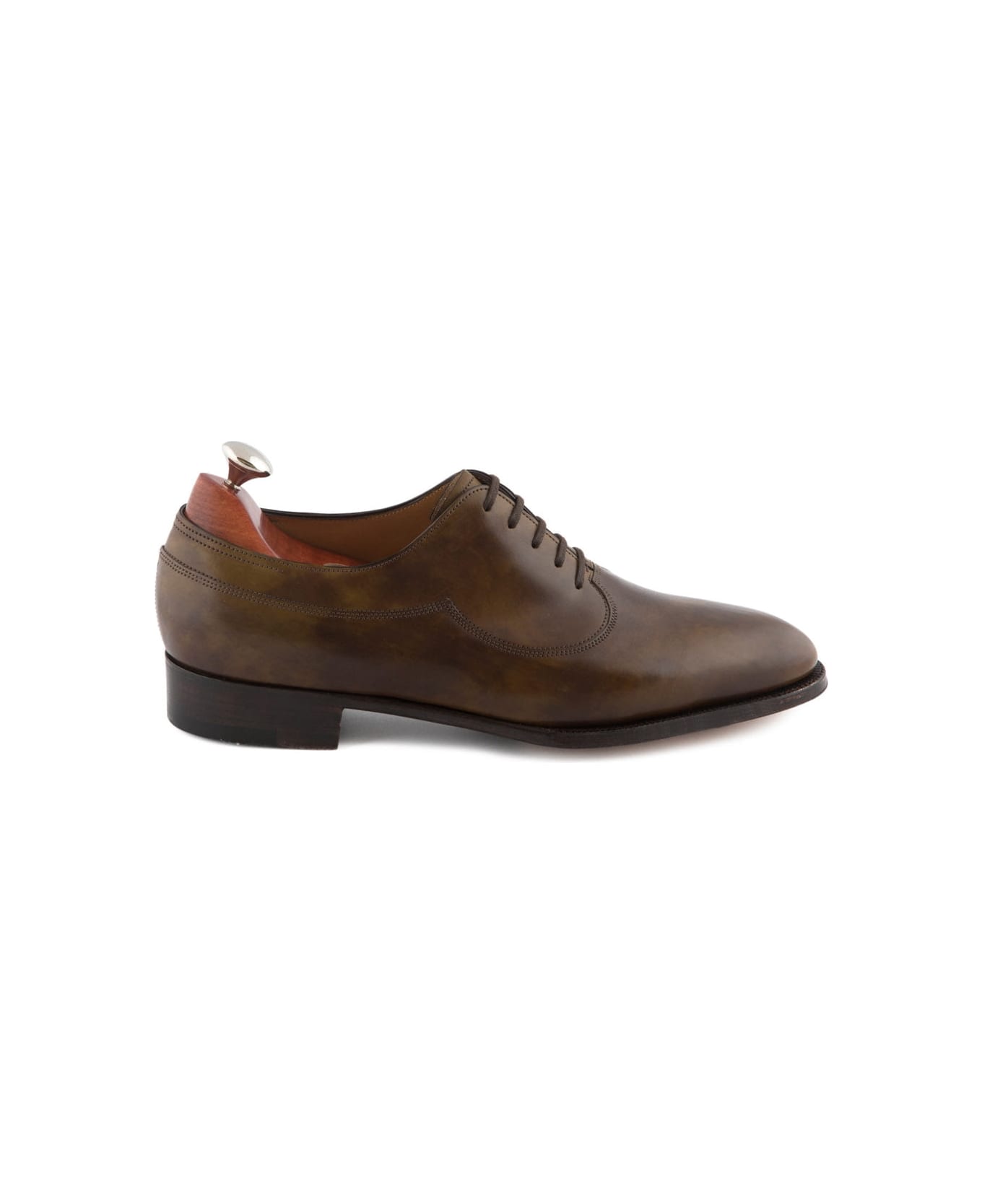 John Lobb Shoe Lace-up In Antique Green Calf