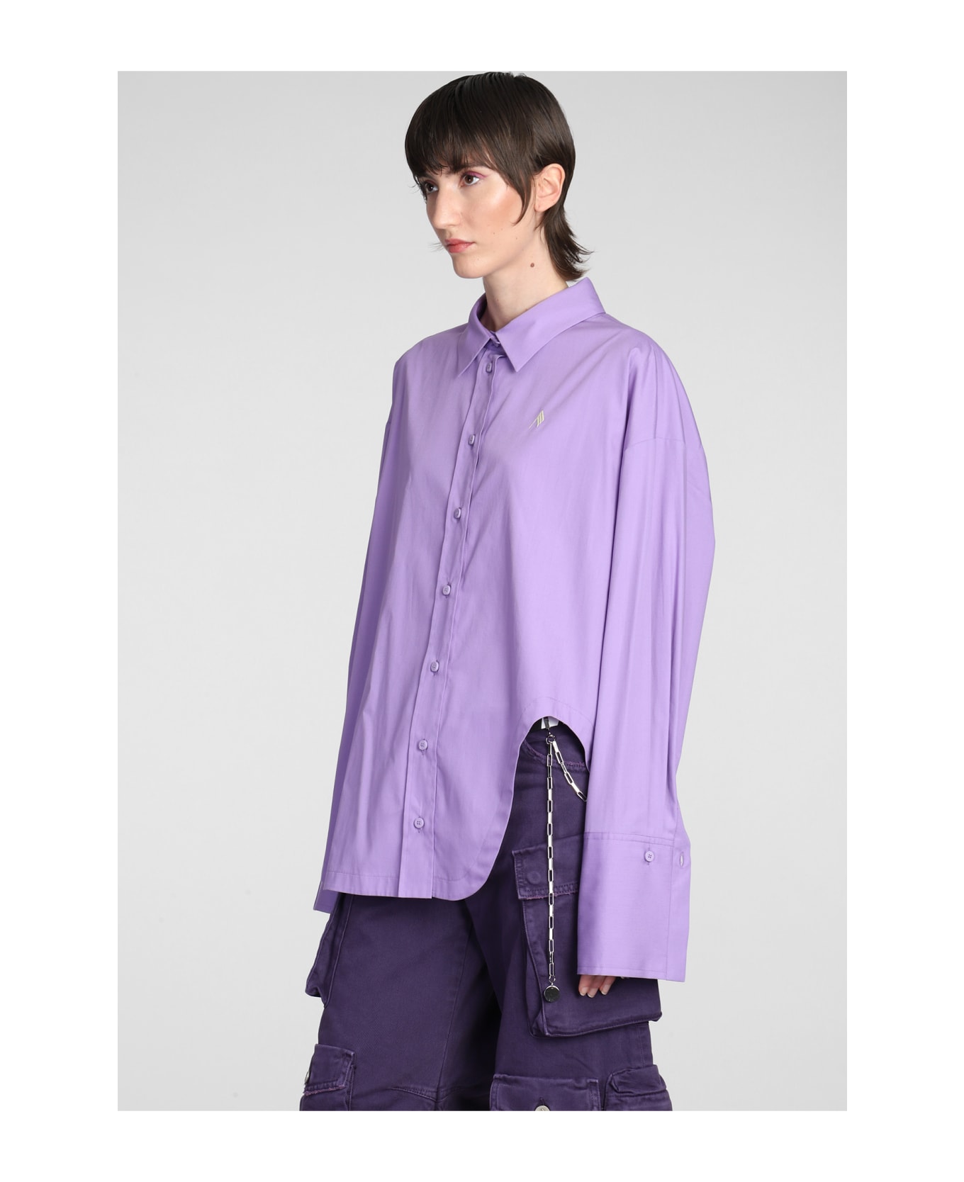 The Attico Diana Shirt In Viola Cotton - Viola