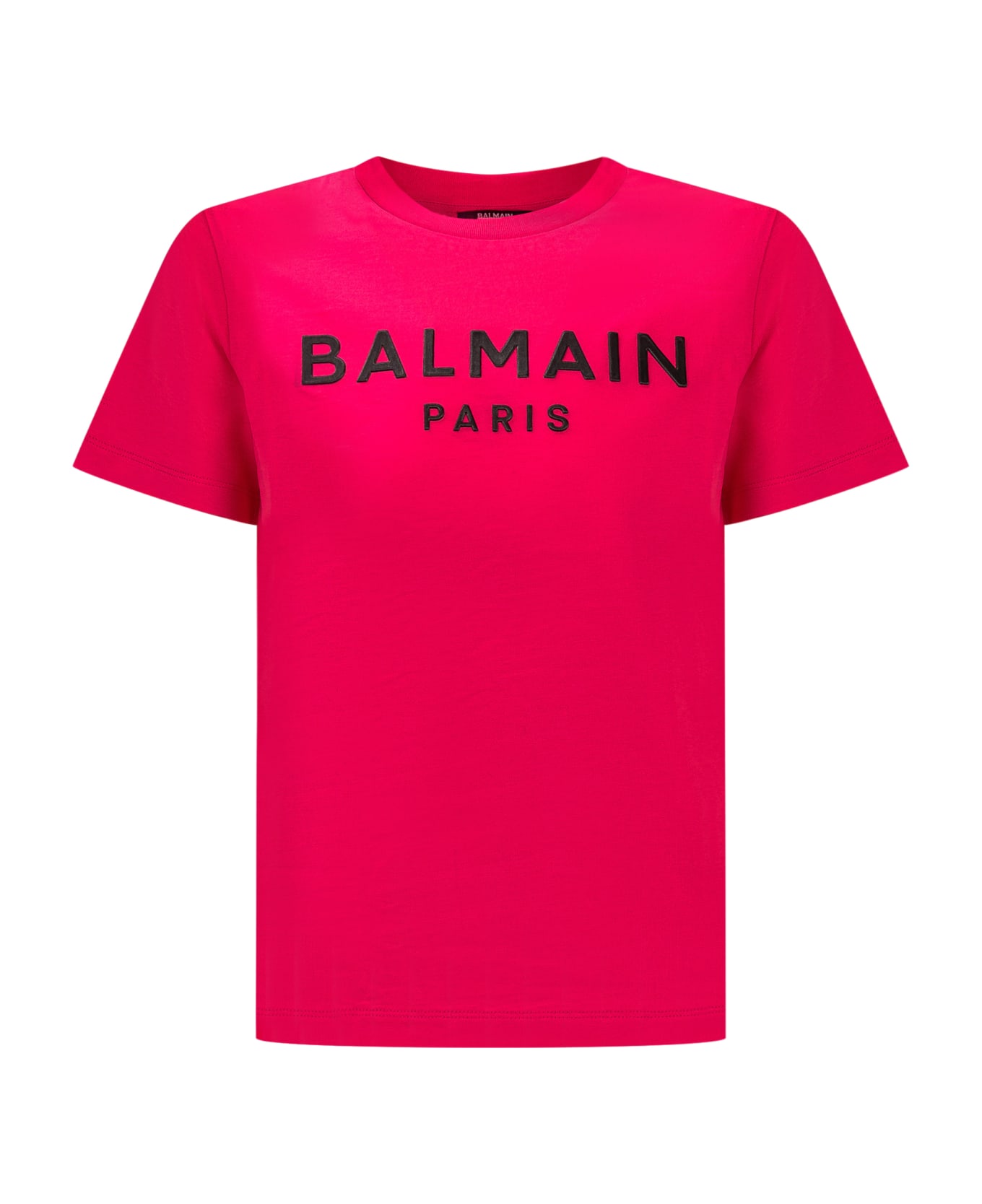 Balmain Logo T-shirt - FRAGOLA/NERO