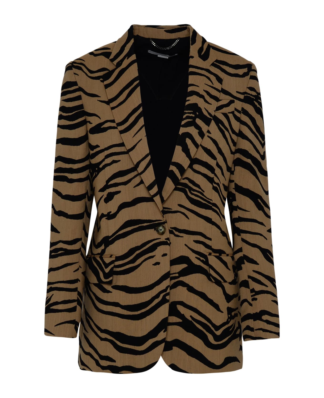 Stella McCartney Tiger Wool Blend Blazer Jacket - BROWN