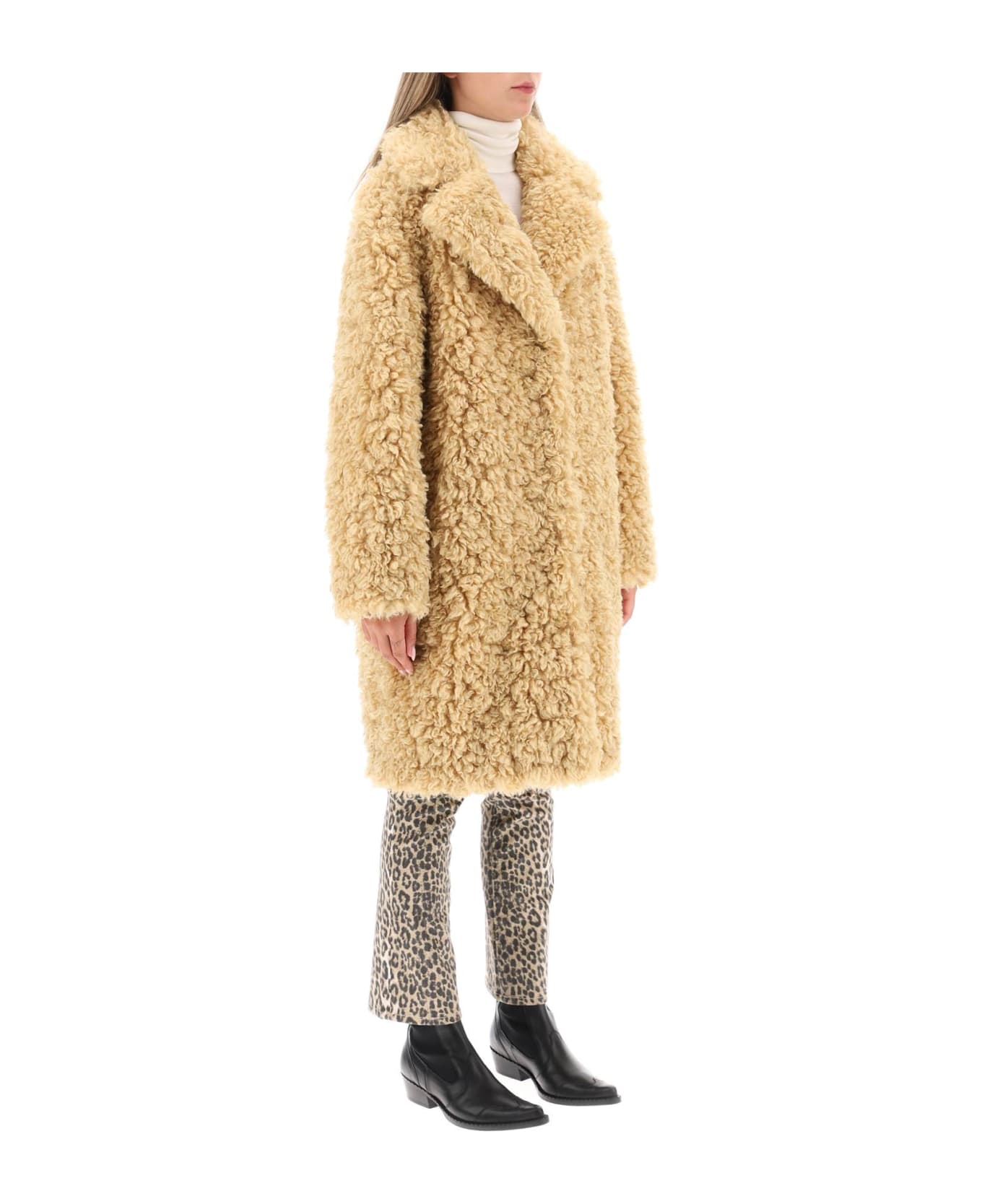 STAND STUDIO 'camille' Faux Fur Cocoon Coat - LIGHT CARAMEL (Brown) コート