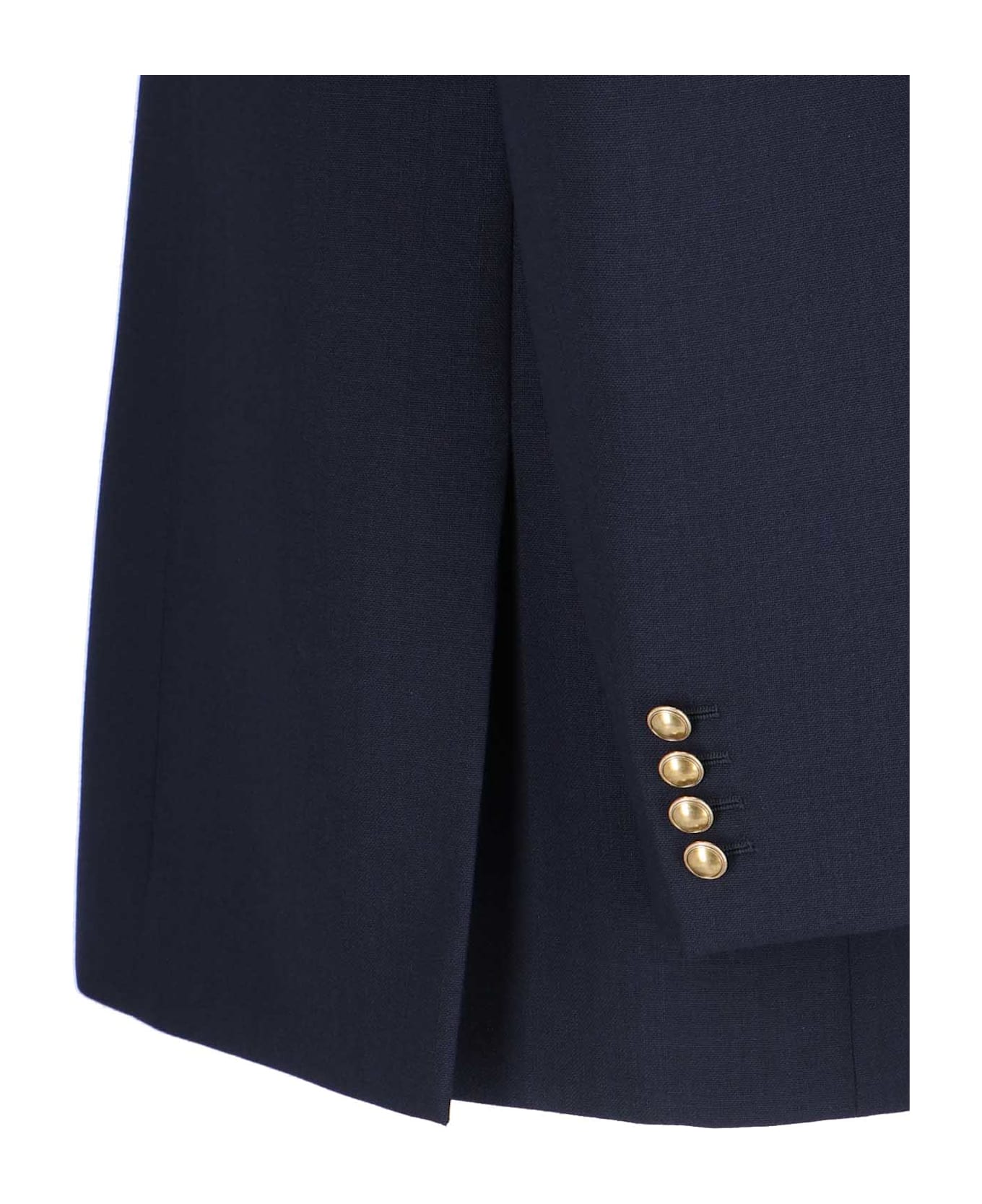 Saint Laurent Double-breasted Wool Blazer - MARINE