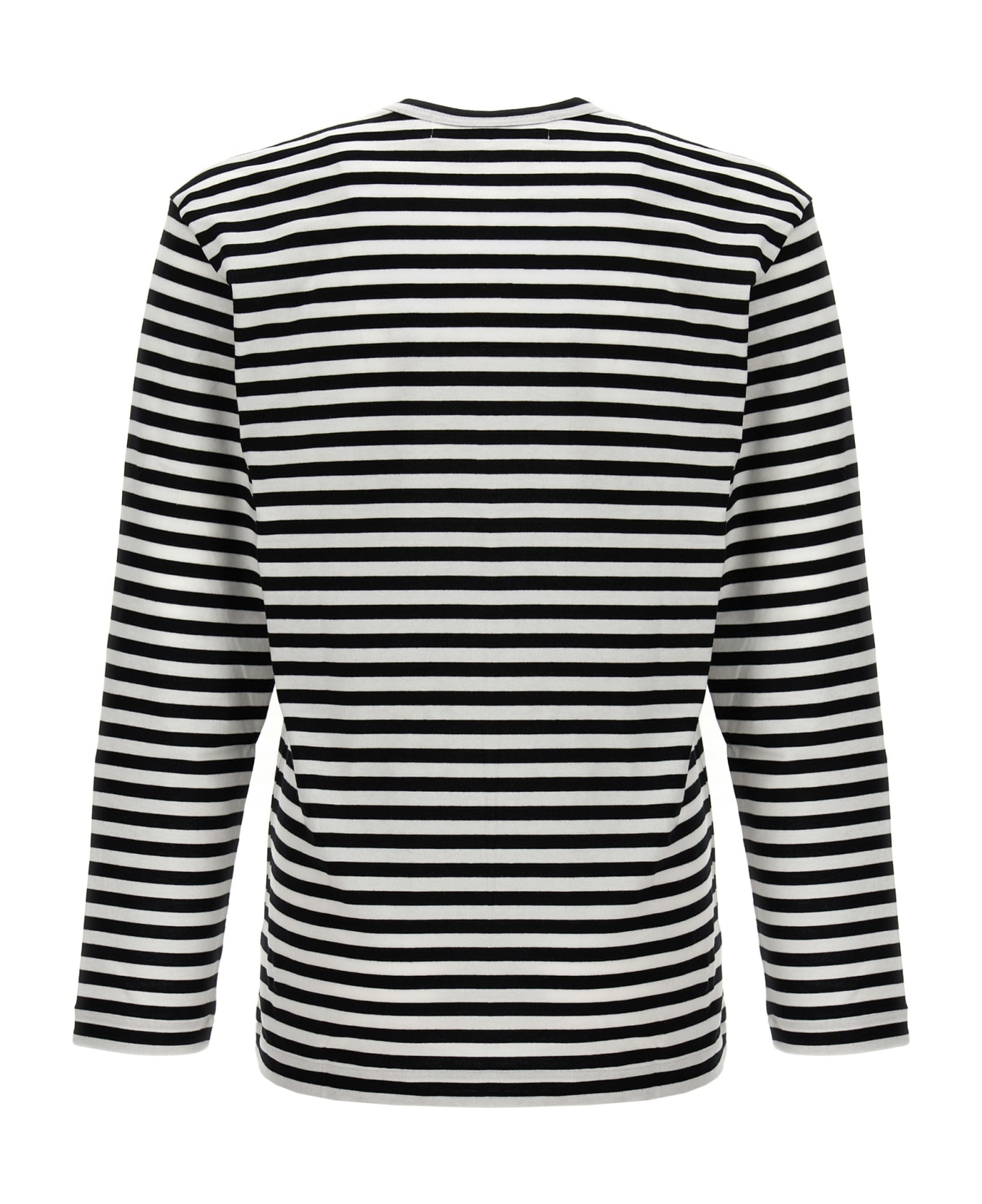 Comme des Garçons Play Logo Patch Stripes T-shirt - White/Black シャツ