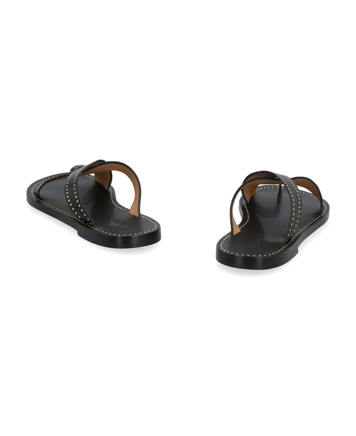 Isabel Marant Jinsay Leather Flat Sandals - black