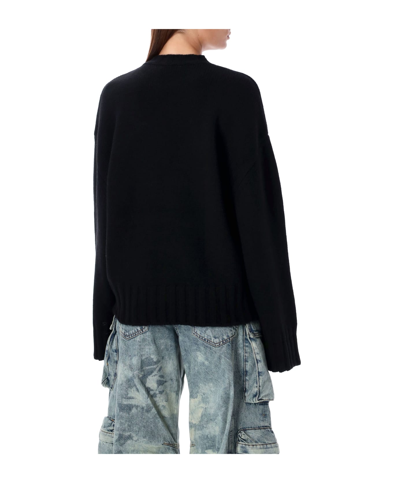 The Attico Black Wool Blend Sweater - BLACK