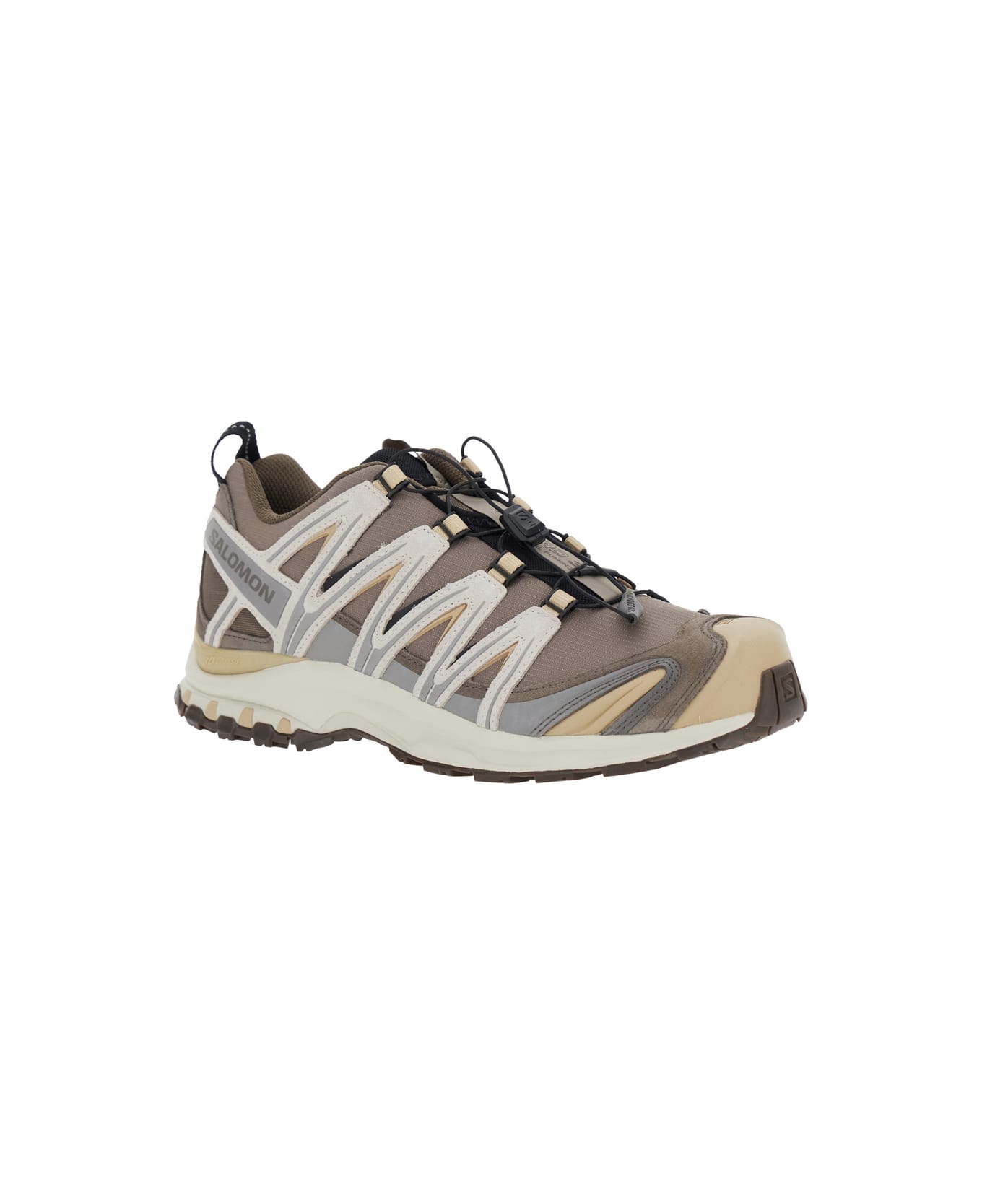 Salomon 
xa Pro 3d
 Brown Sneakers With Printed Logo On The Side And Drawstring Closure In Fabric Unisex - Brown