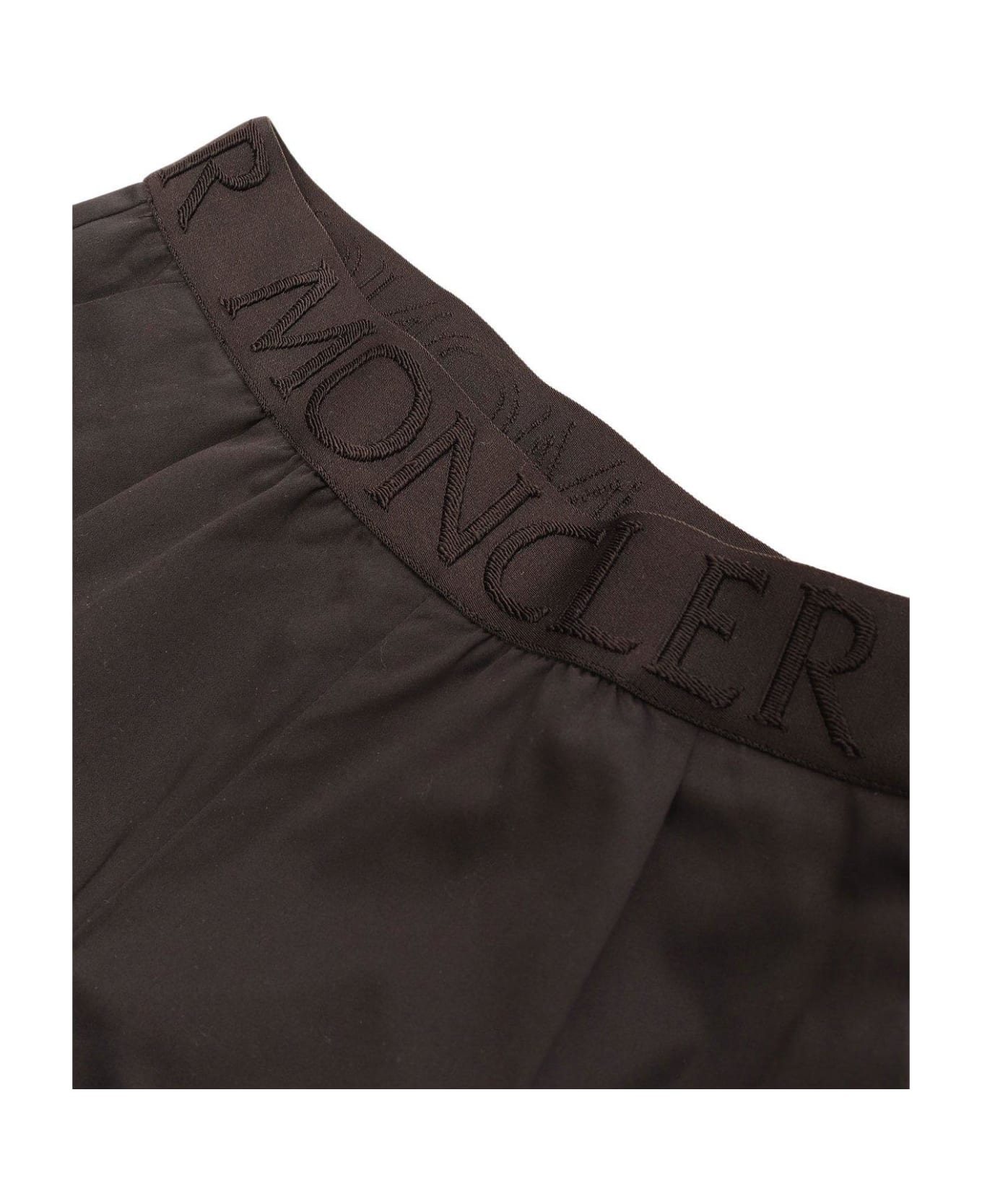 Moncler Logo Waistband Shorts - BLACK