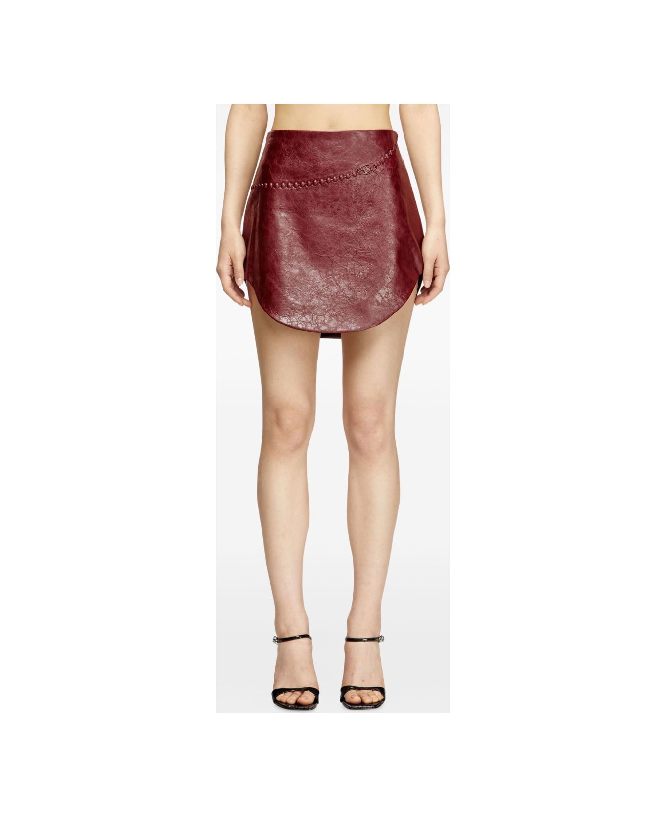 Diesel Faux Leather Mini Skirt - Bordeaux