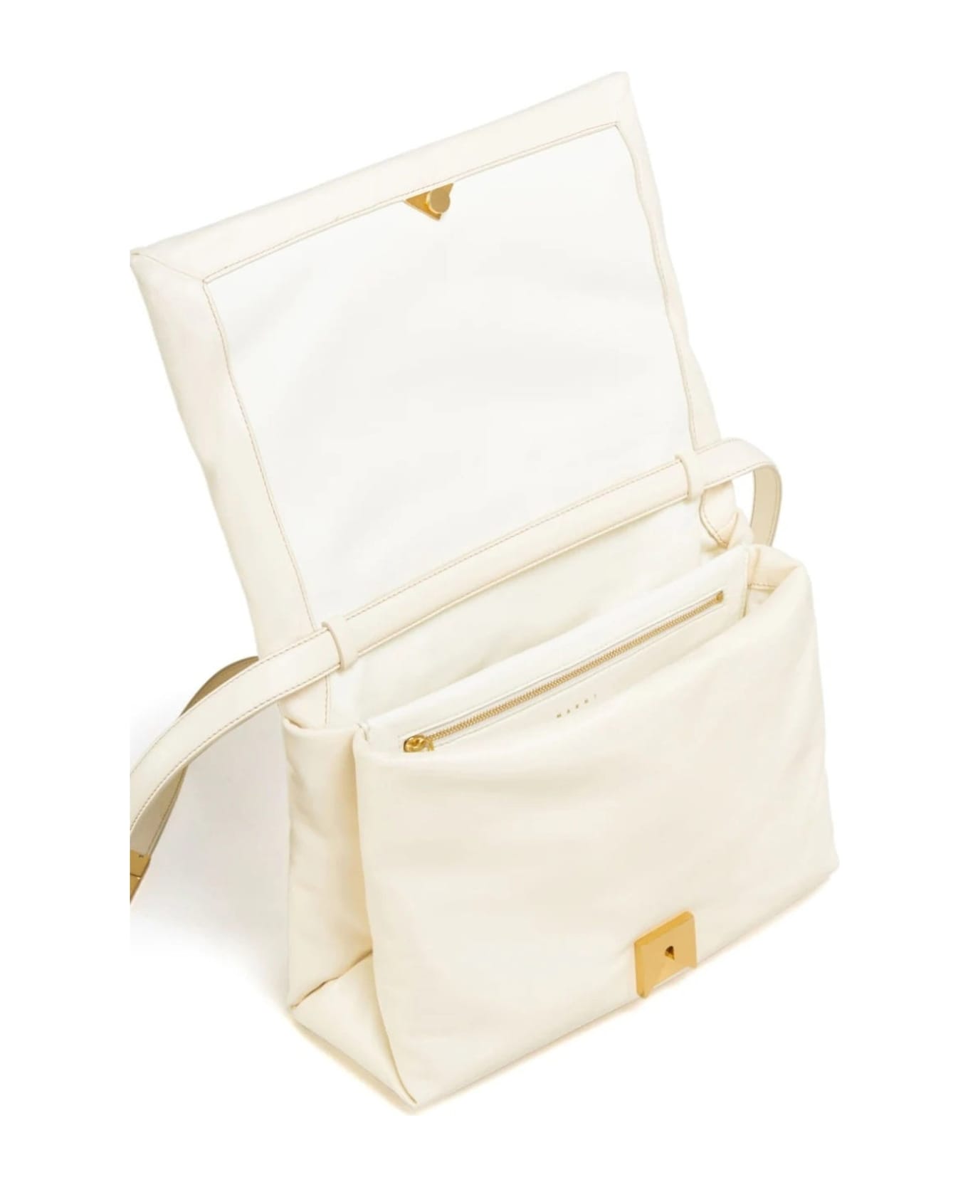 Marni Padded Leather Shoulder Bag - White