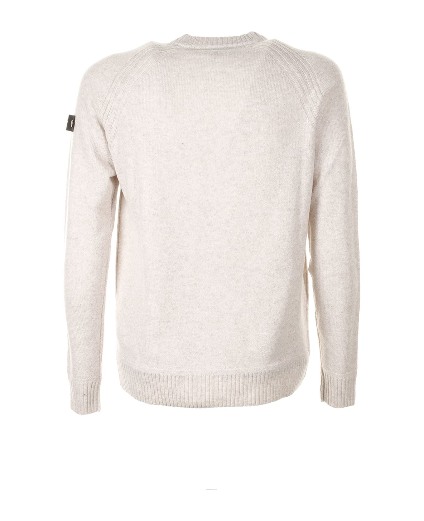 Peuterey White Crew-neck Sweater With Logo - FIOCCO AVENA ニットウェア