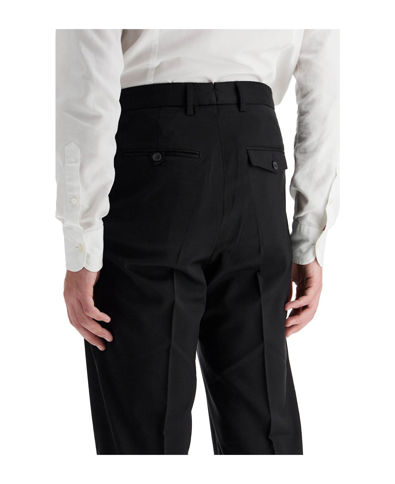 Our Legacy Combed Wool Chino 22 Trousers - BLACK WORSTED WOOL (Black)