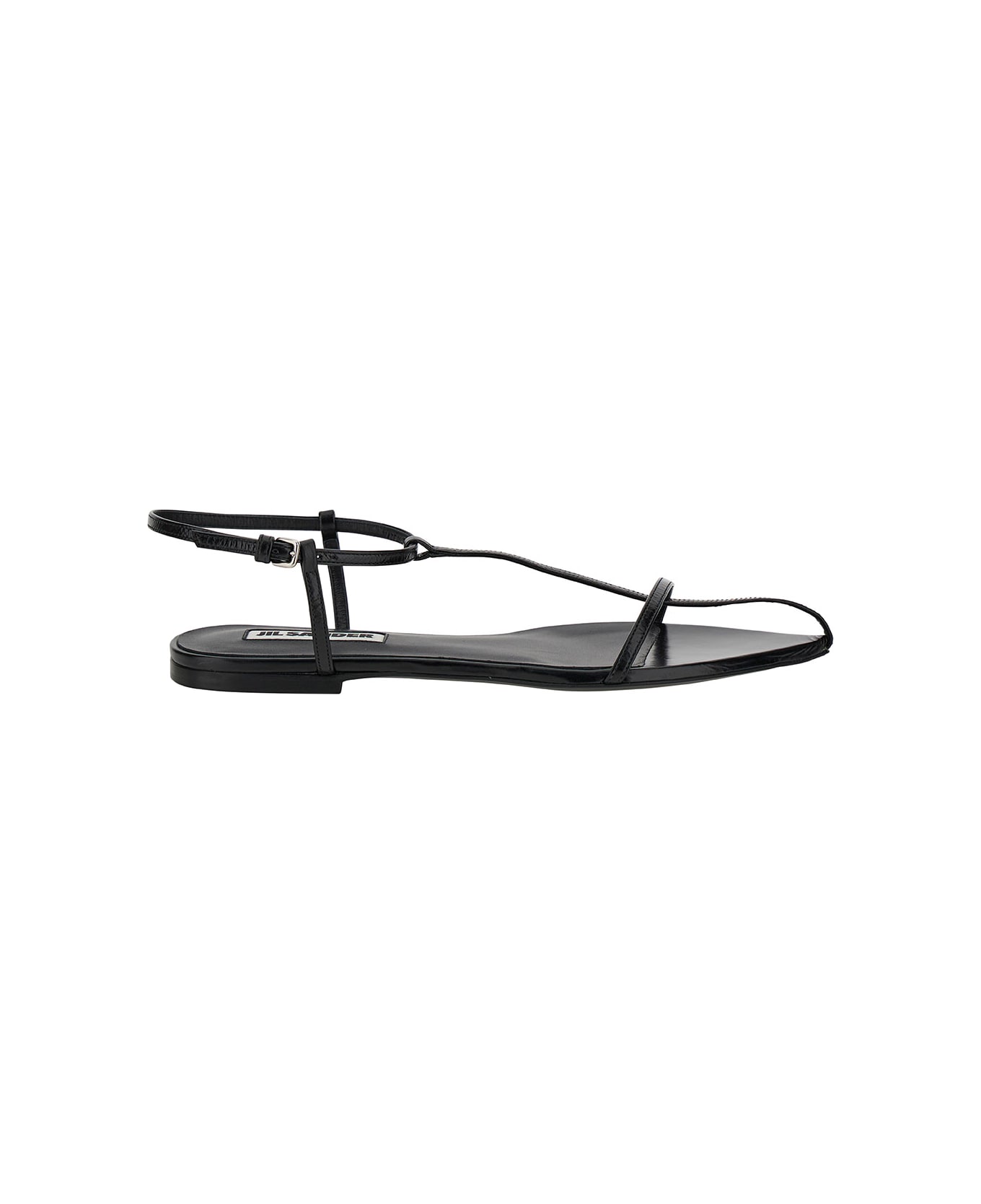 Jil Sander Black Leather Sandals - 001