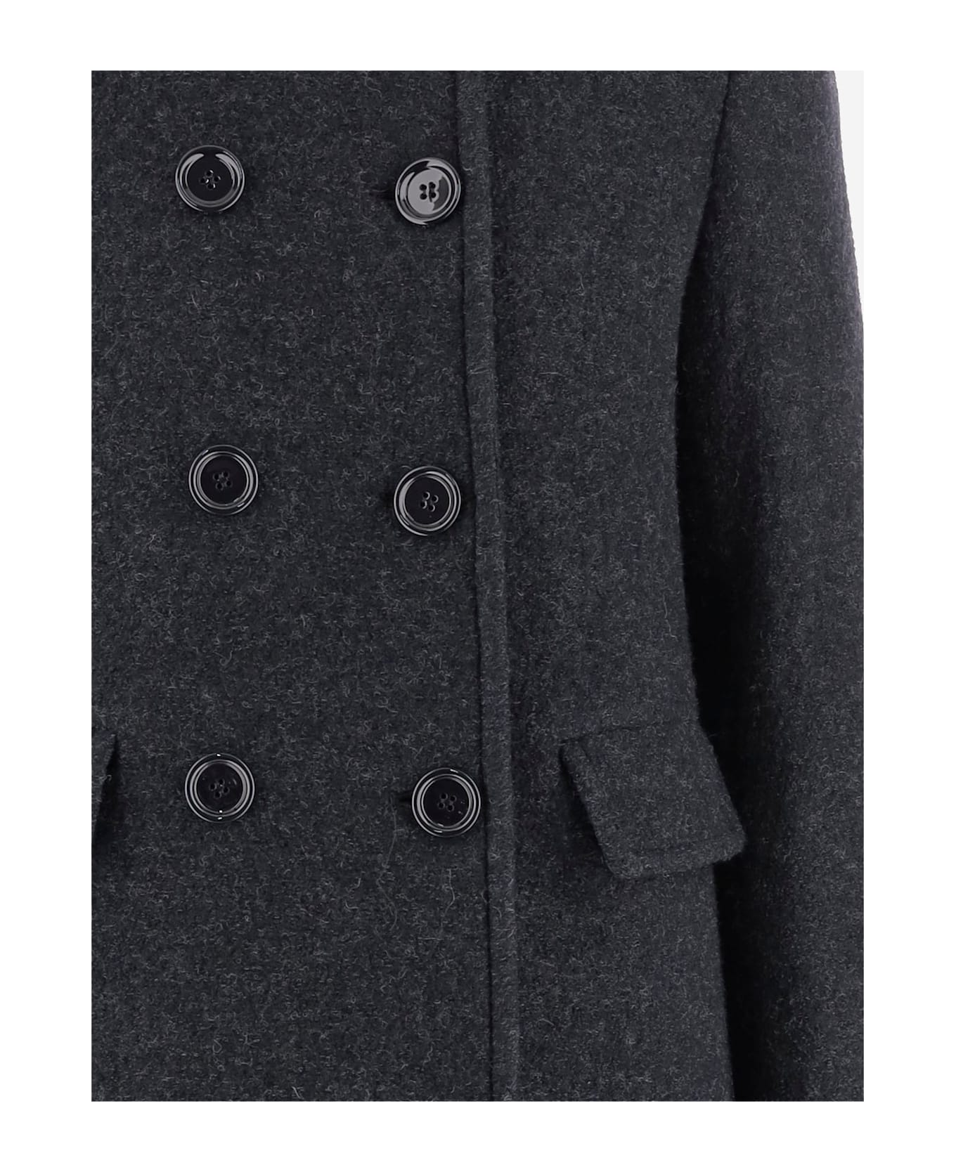 Aspesi Double-breasted Wool Coat - Blue